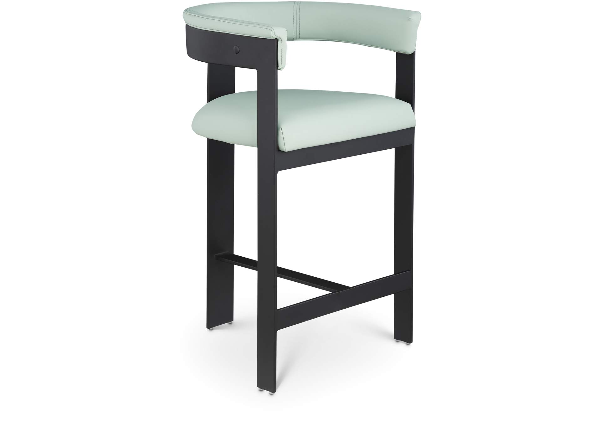 Romeo Mint Green Faux Leather Counter Stool Set of 2,Meridian Furniture