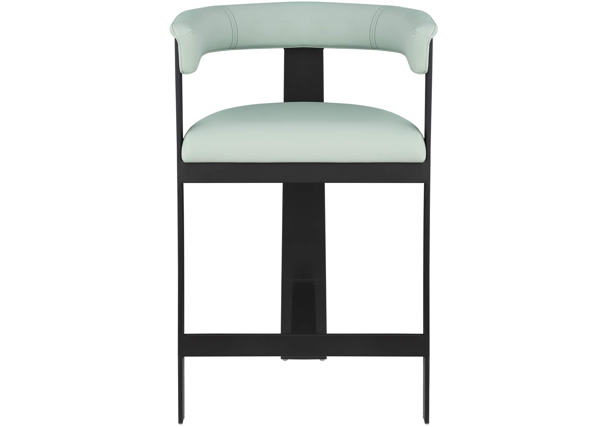 Romeo Mint Green Faux Leather Counter Stool Set of 2,Meridian Furniture