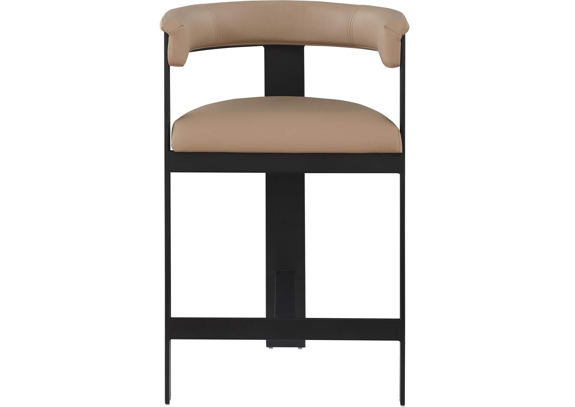 Romeo Tan Faux Leather Counter Stool Set of 2,Meridian Furniture