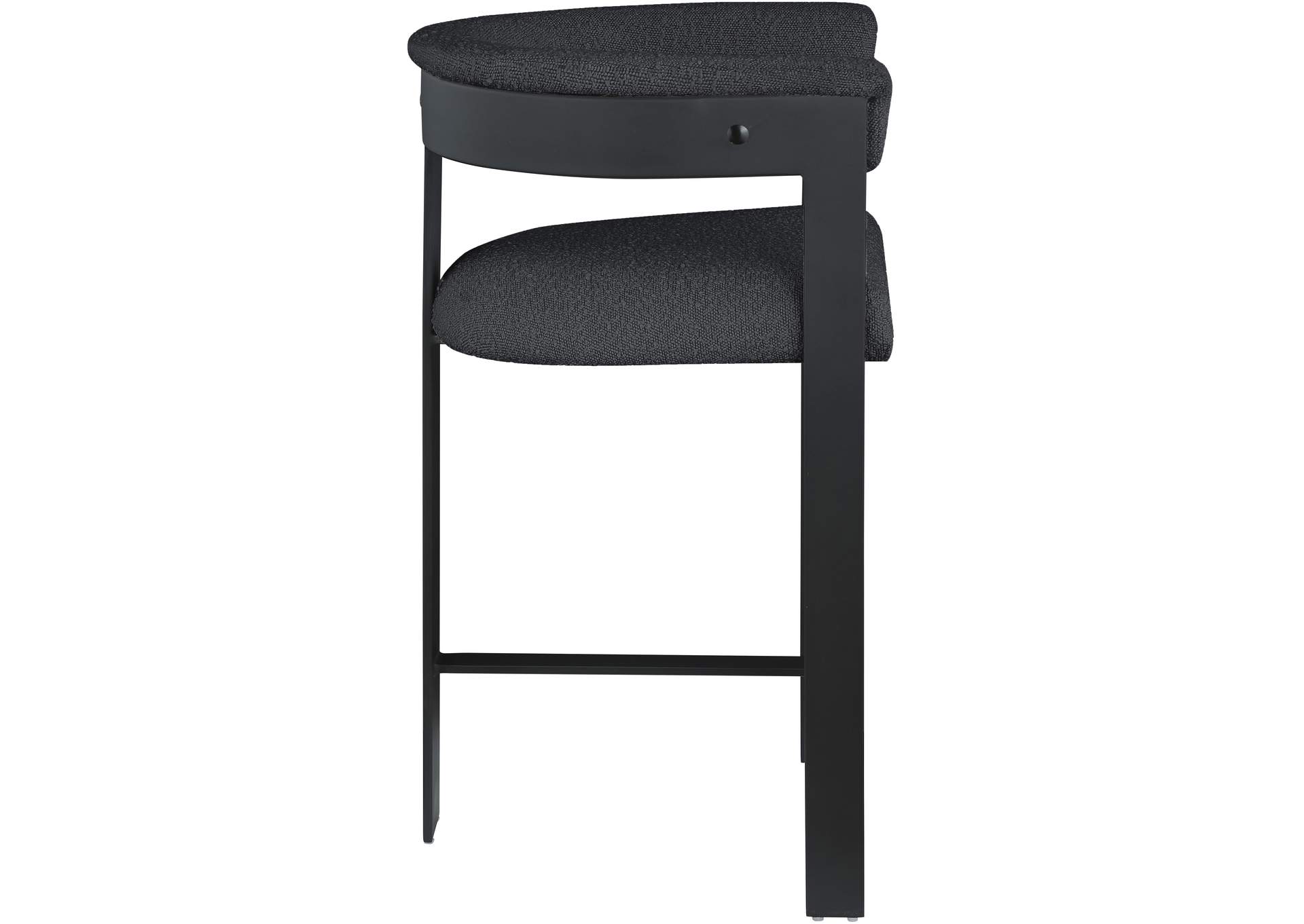 Romeo Black Boucle Fabric Counter Stool Set of 2,Meridian Furniture