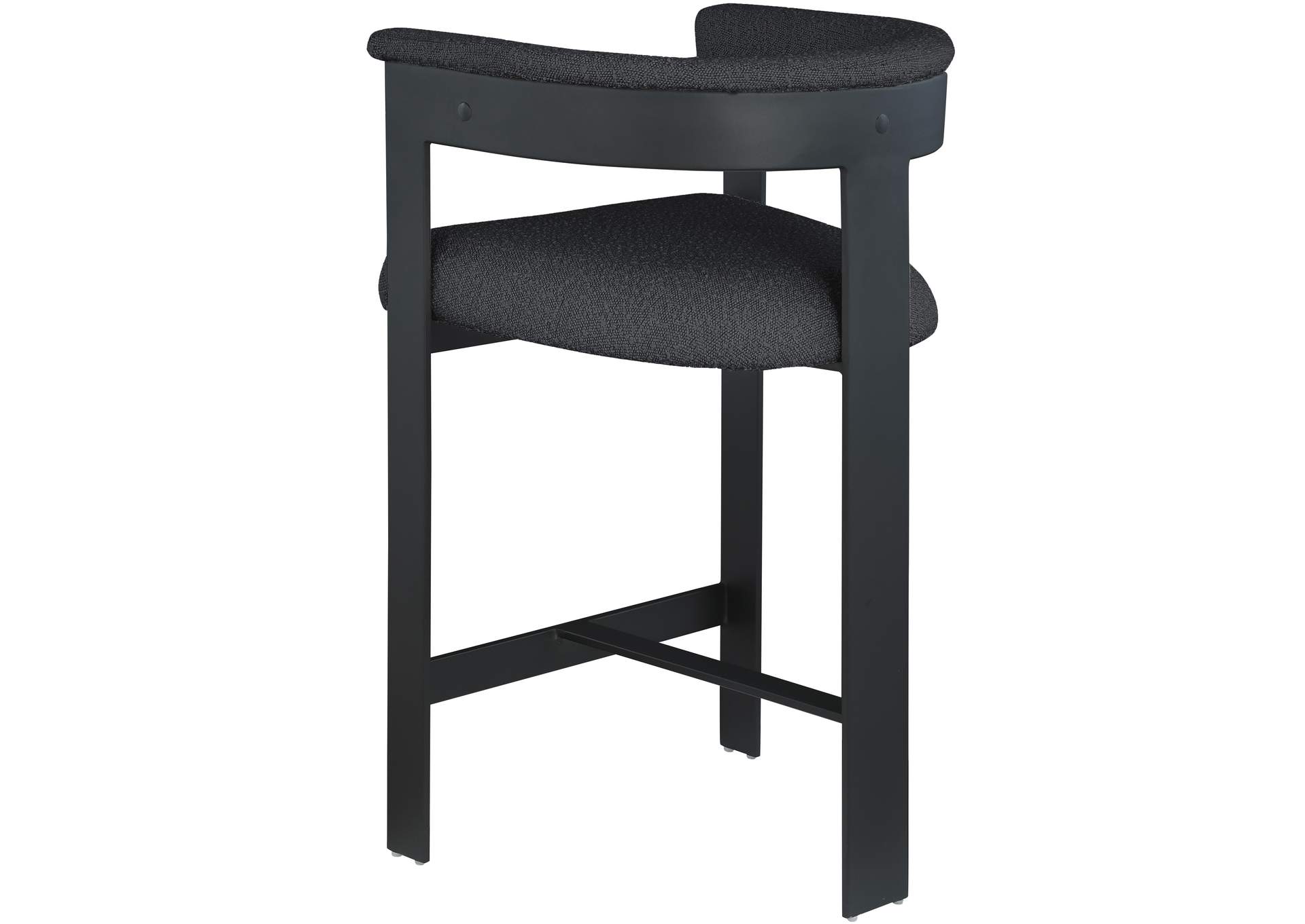 Romeo Black Boucle Fabric Counter Stool Set of 2,Meridian Furniture