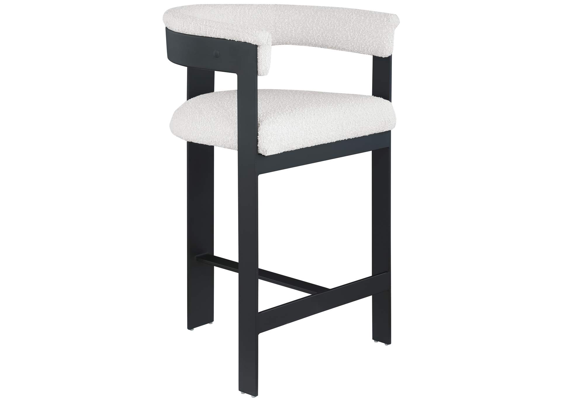 Romeo Cream Boucle Fabric Counter Stool Set of 2,Meridian Furniture