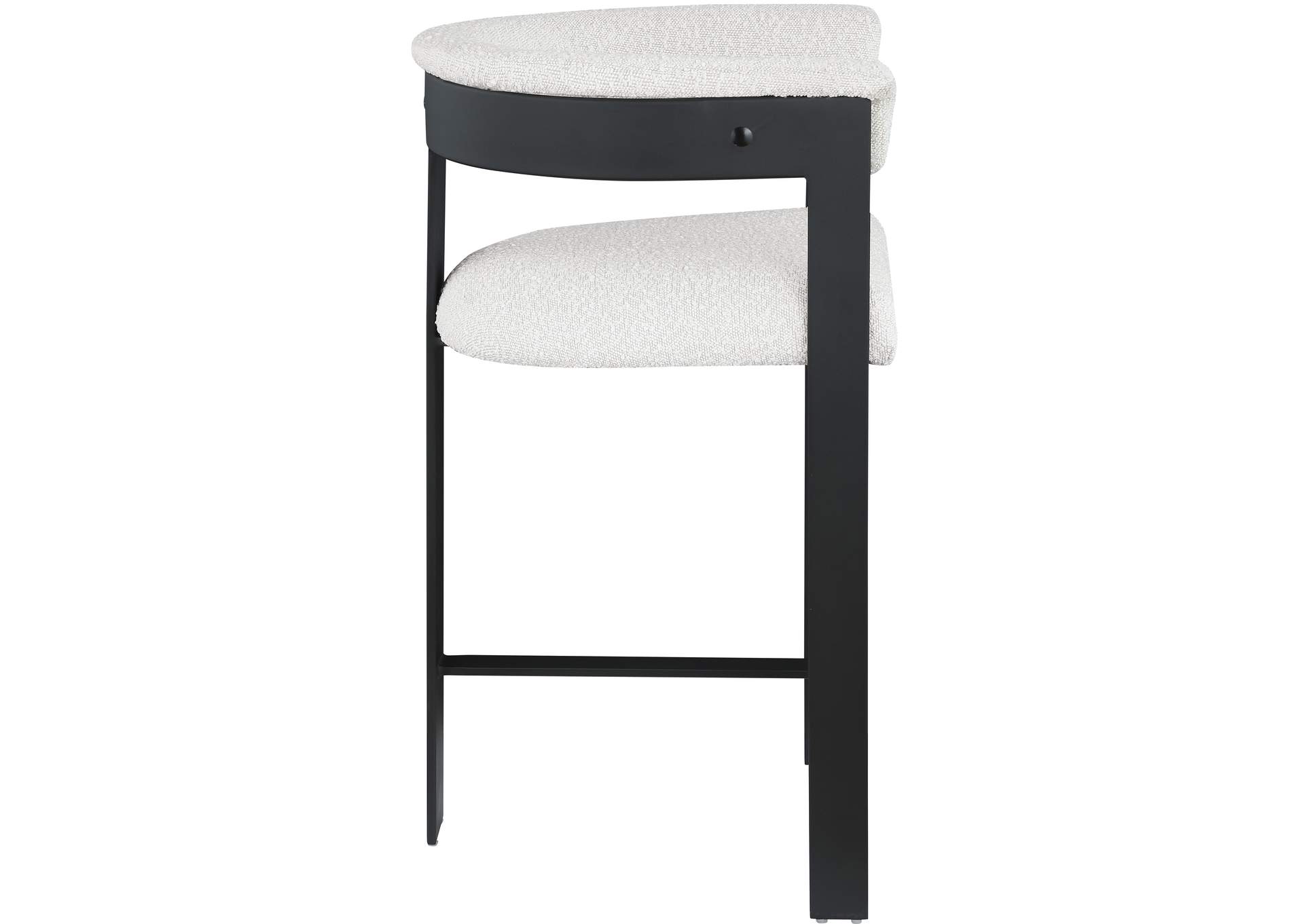 Romeo Cream Boucle Fabric Counter Stool Set of 2,Meridian Furniture