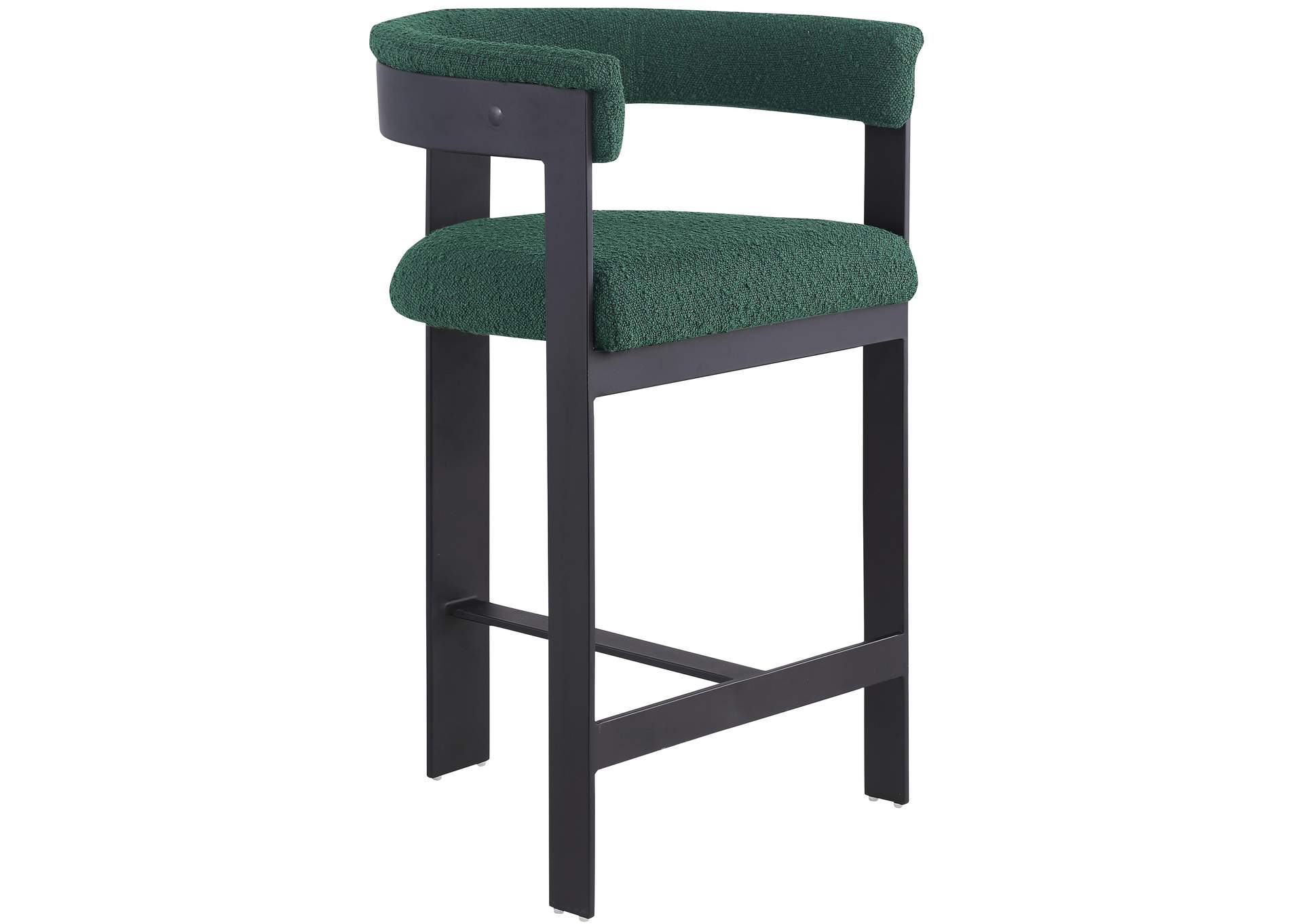 Romeo Green Boucle Fabric Counter Stool Set of 2,Meridian Furniture