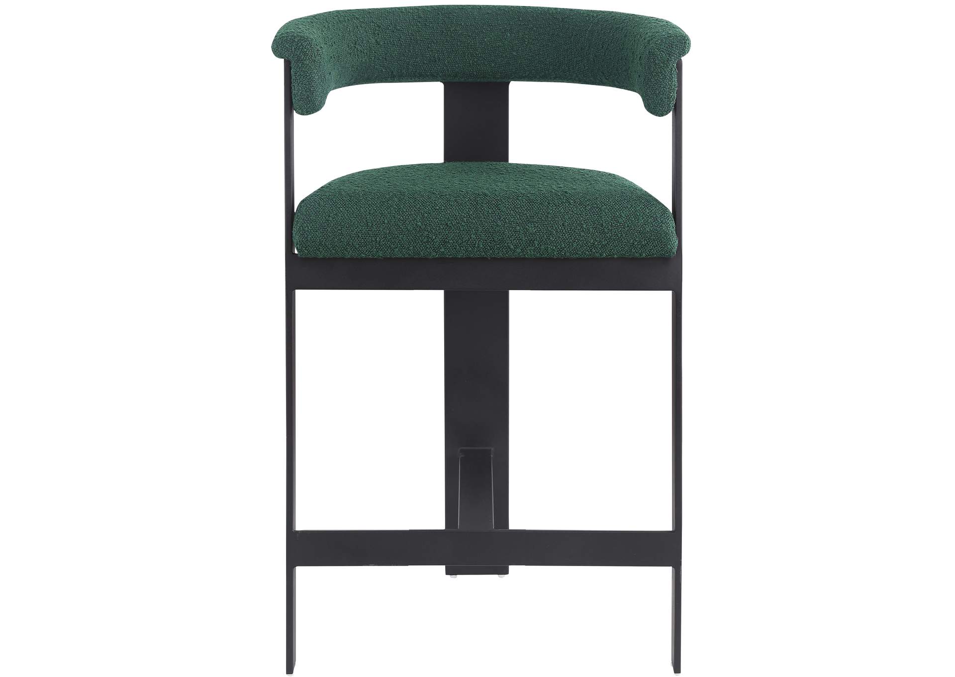 Romeo Green Boucle Fabric Counter Stool Set of 2,Meridian Furniture