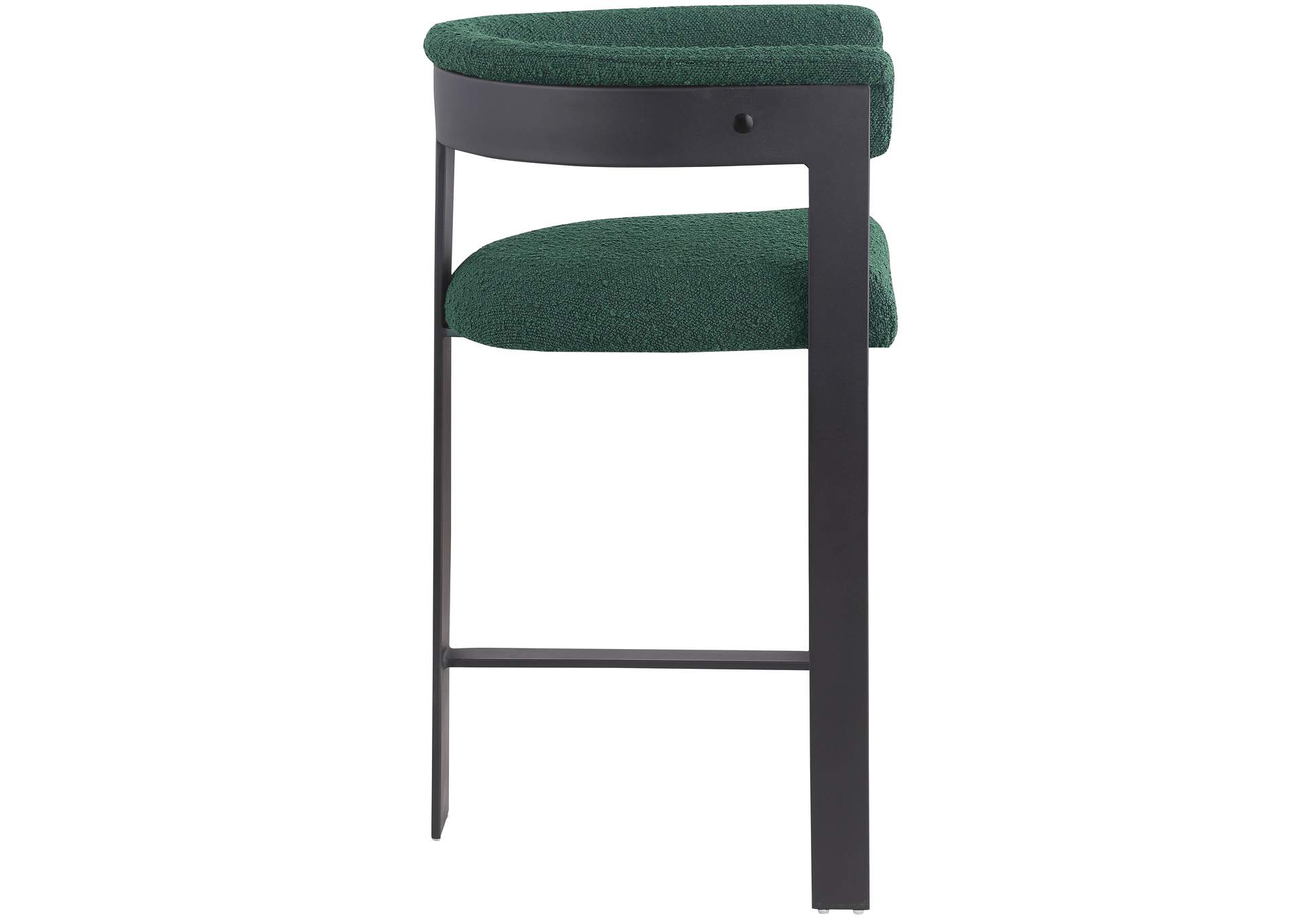 Romeo Green Boucle Fabric Counter Stool Set of 2,Meridian Furniture