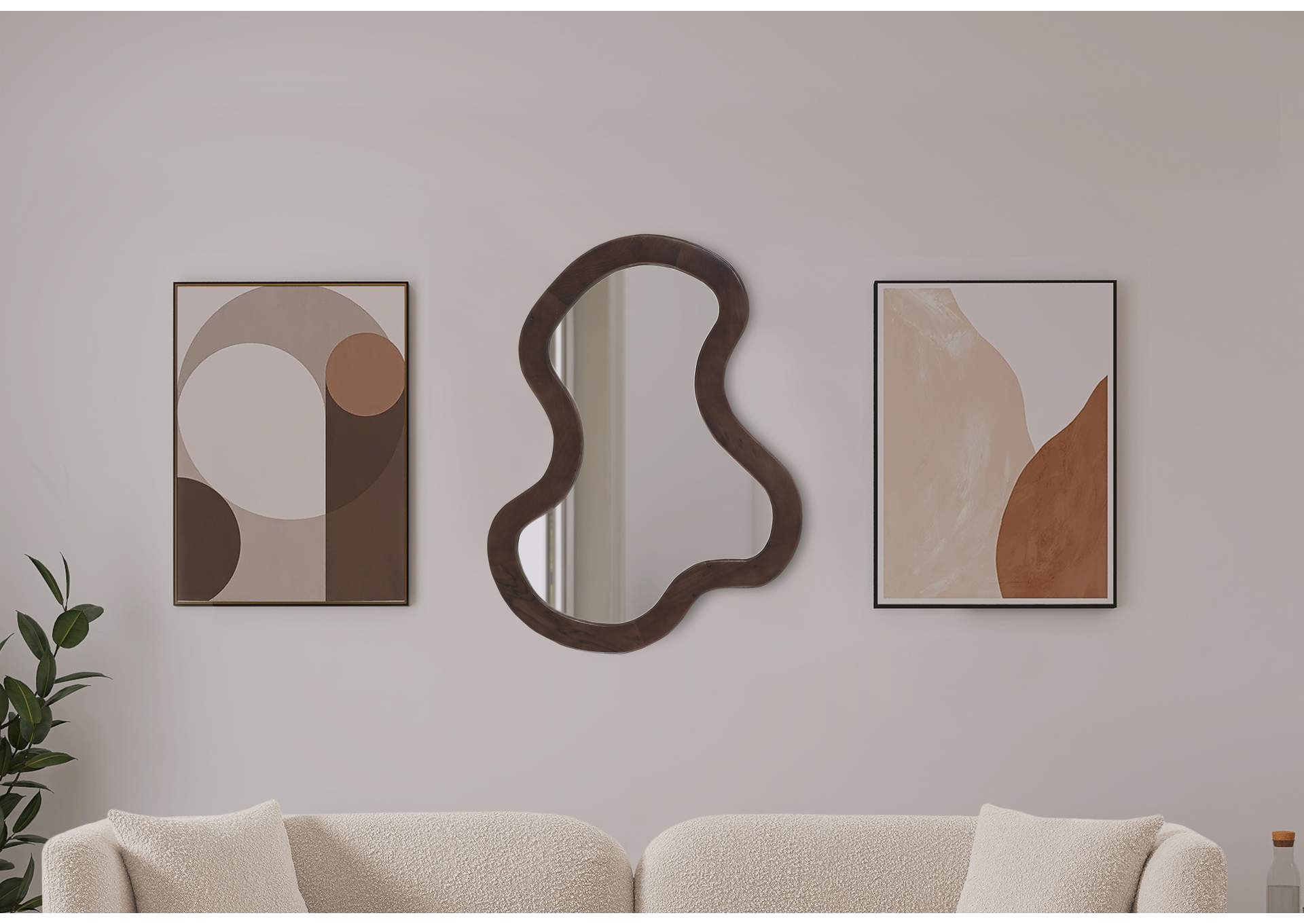 Oblique Brown Mirror,Meridian Furniture