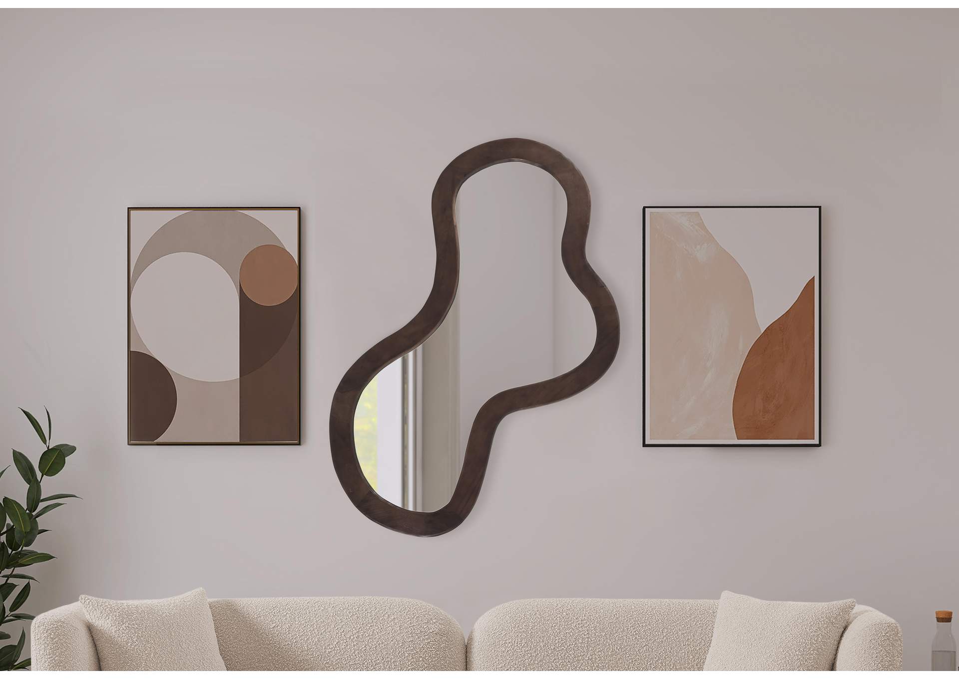 Oblique Brown Mirror,Meridian Furniture