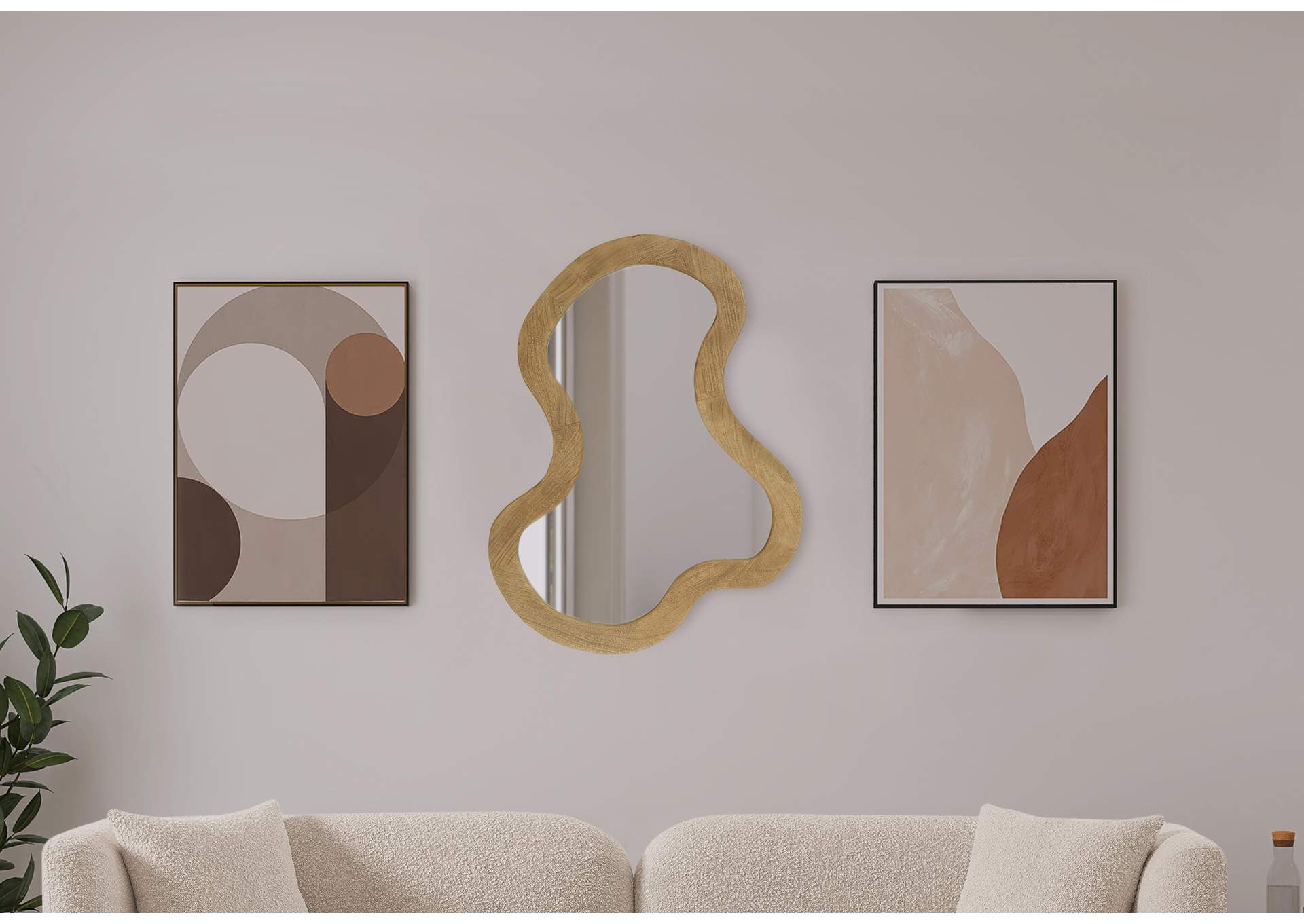 Oblique Oak Mirror,Meridian Furniture