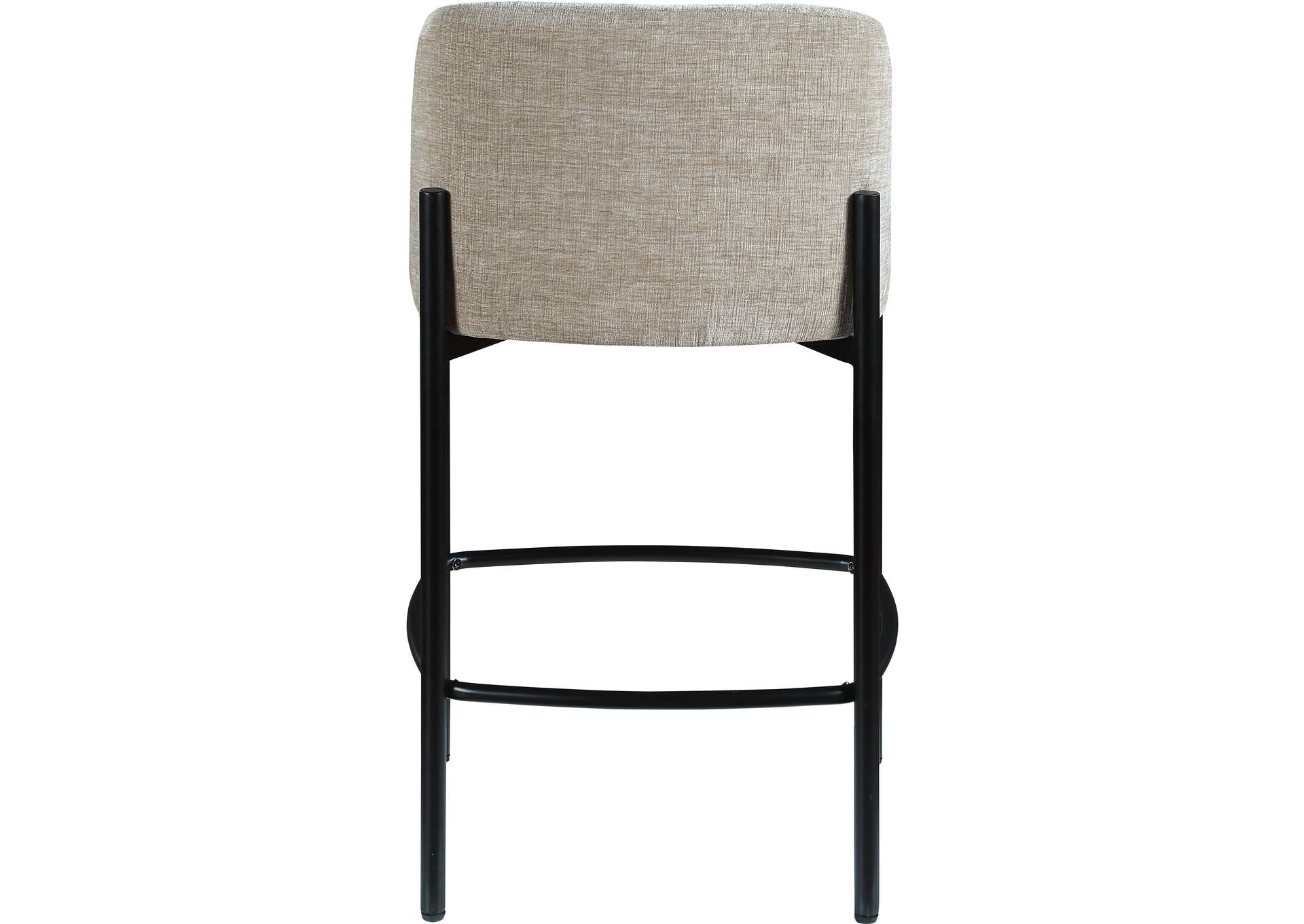 Burton Beige Chenille Fabric Stool Set of 2,Meridian Furniture