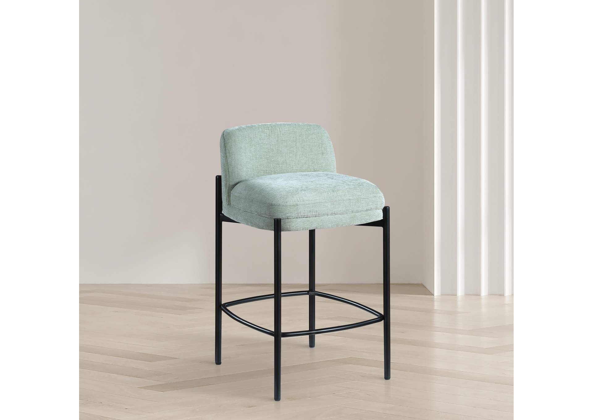 Burton Mint Chenille Fabric Stool Set of 2,Meridian Furniture