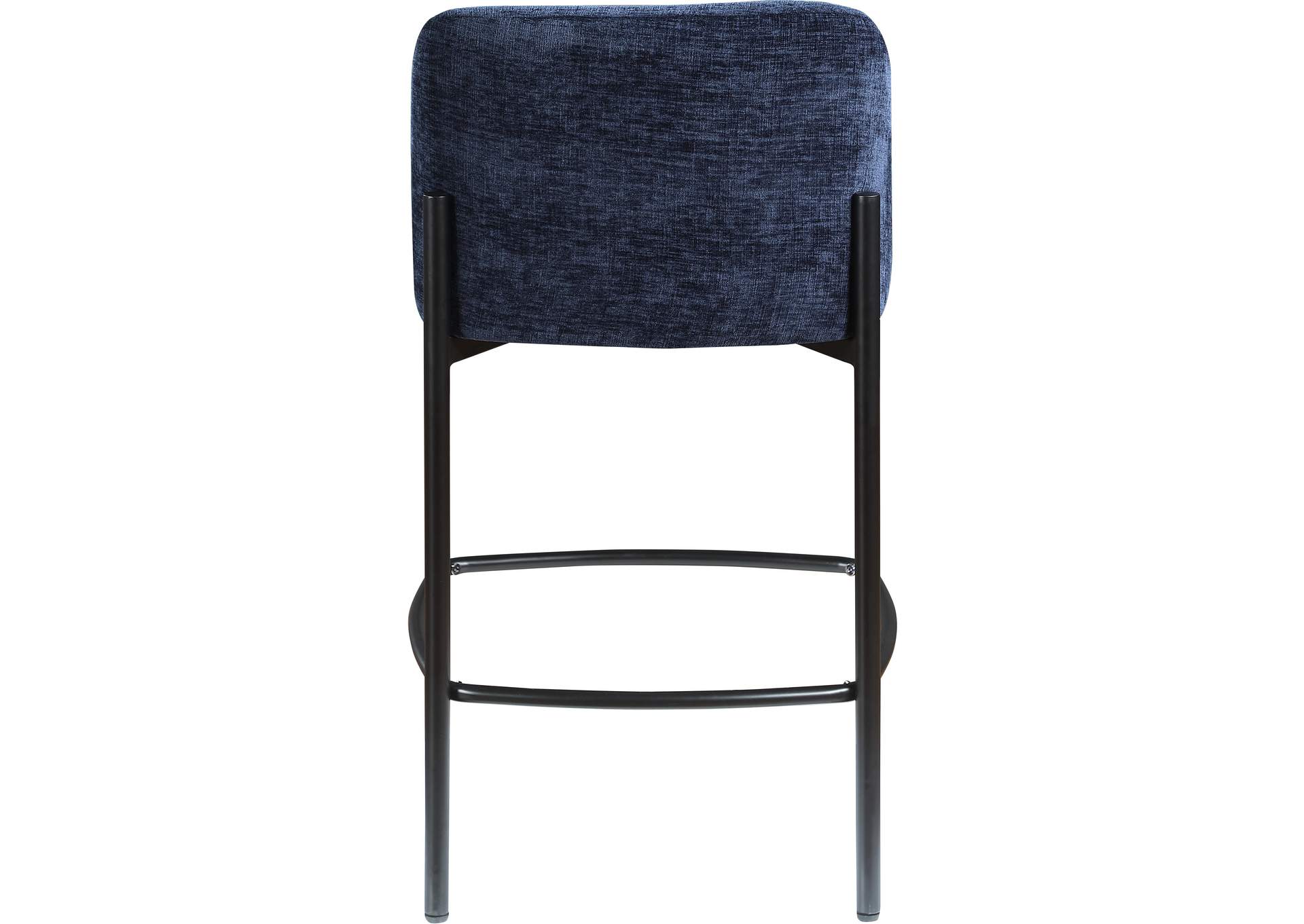 Burton Navy Chenille Fabric Stool Set of 2,Meridian Furniture