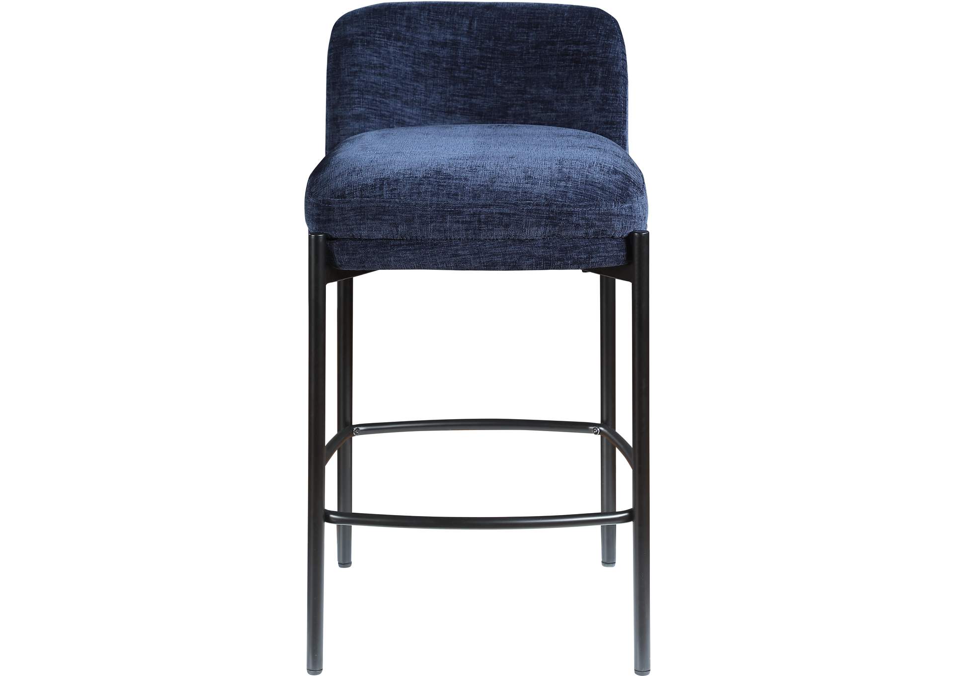 Burton Navy Chenille Fabric Stool Set of 2,Meridian Furniture