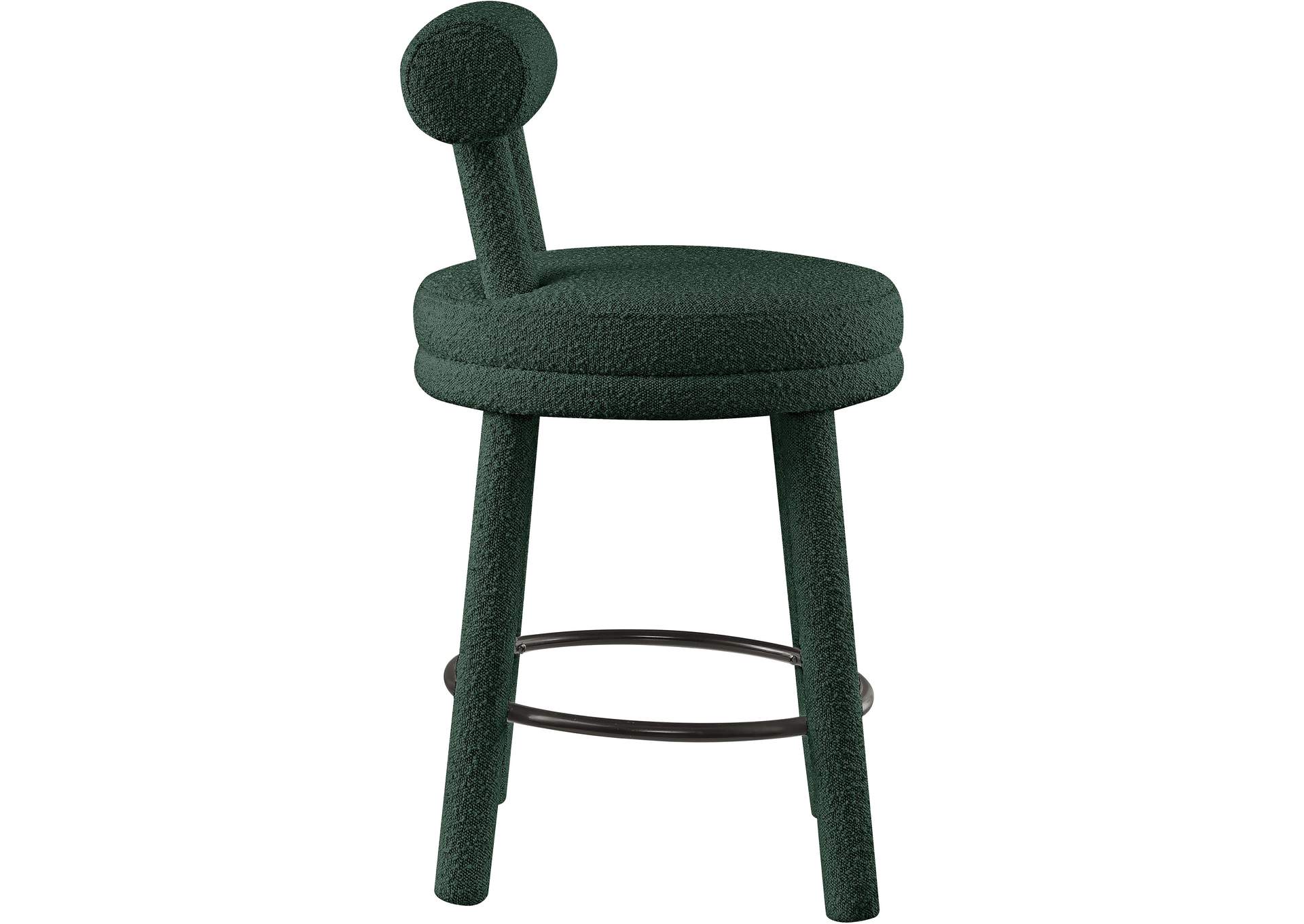 Parlor Green Boucle Fabric Stool Set of 2,Meridian Furniture