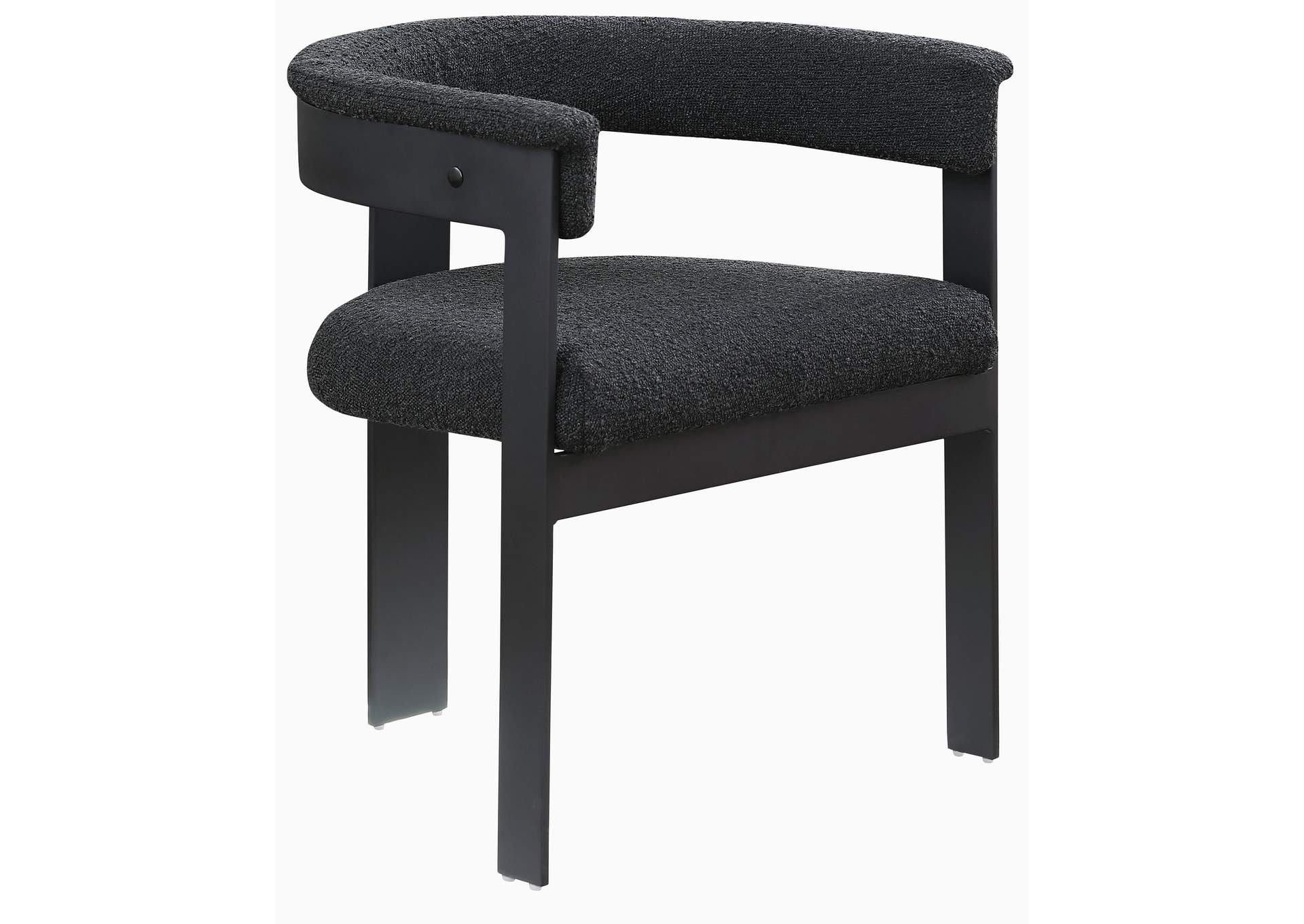 Romeo Black Boucle Fabric Dining Chair Set of 2,Meridian Furniture