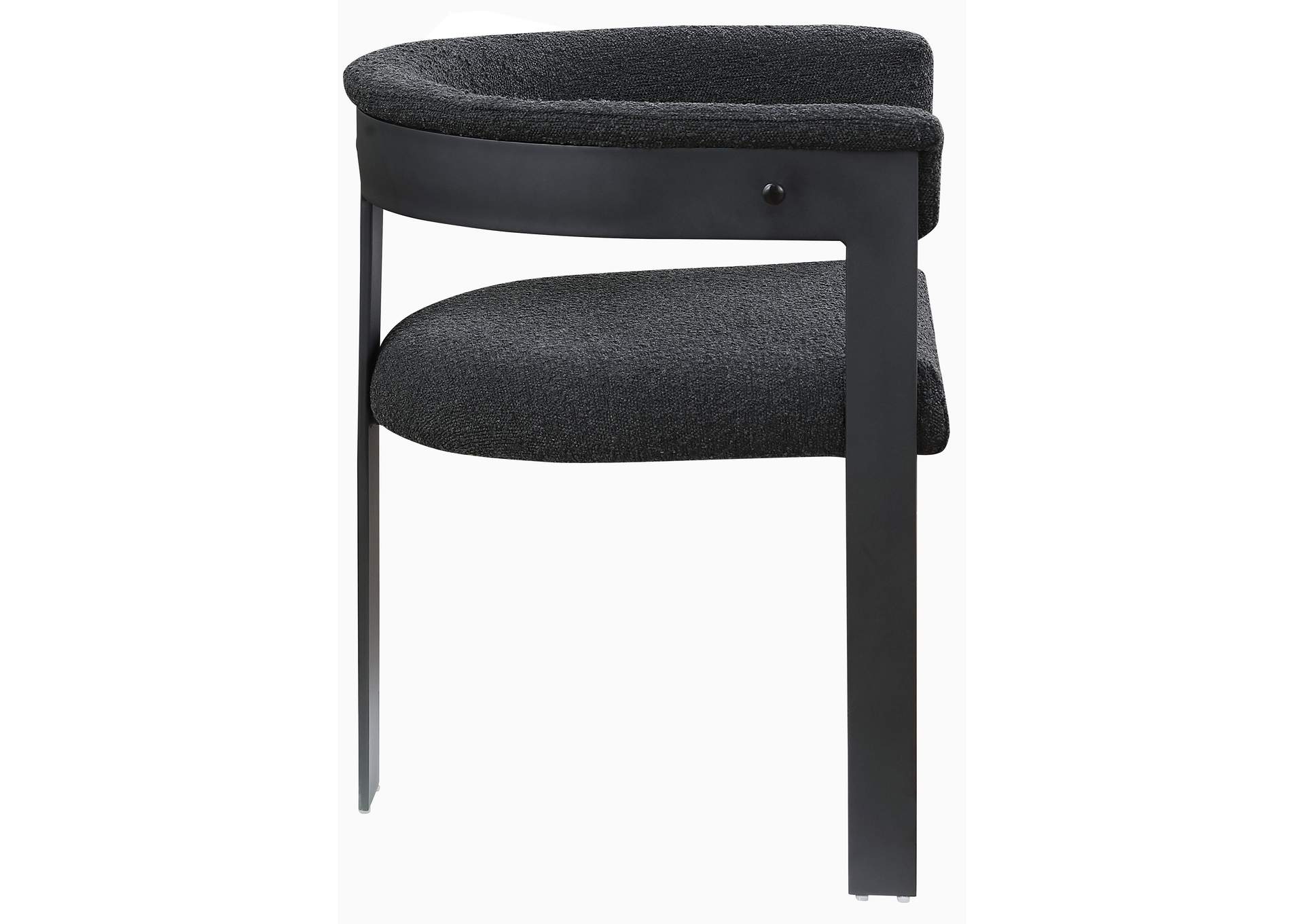 Romeo Black Boucle Fabric Dining Chair Set of 2,Meridian Furniture