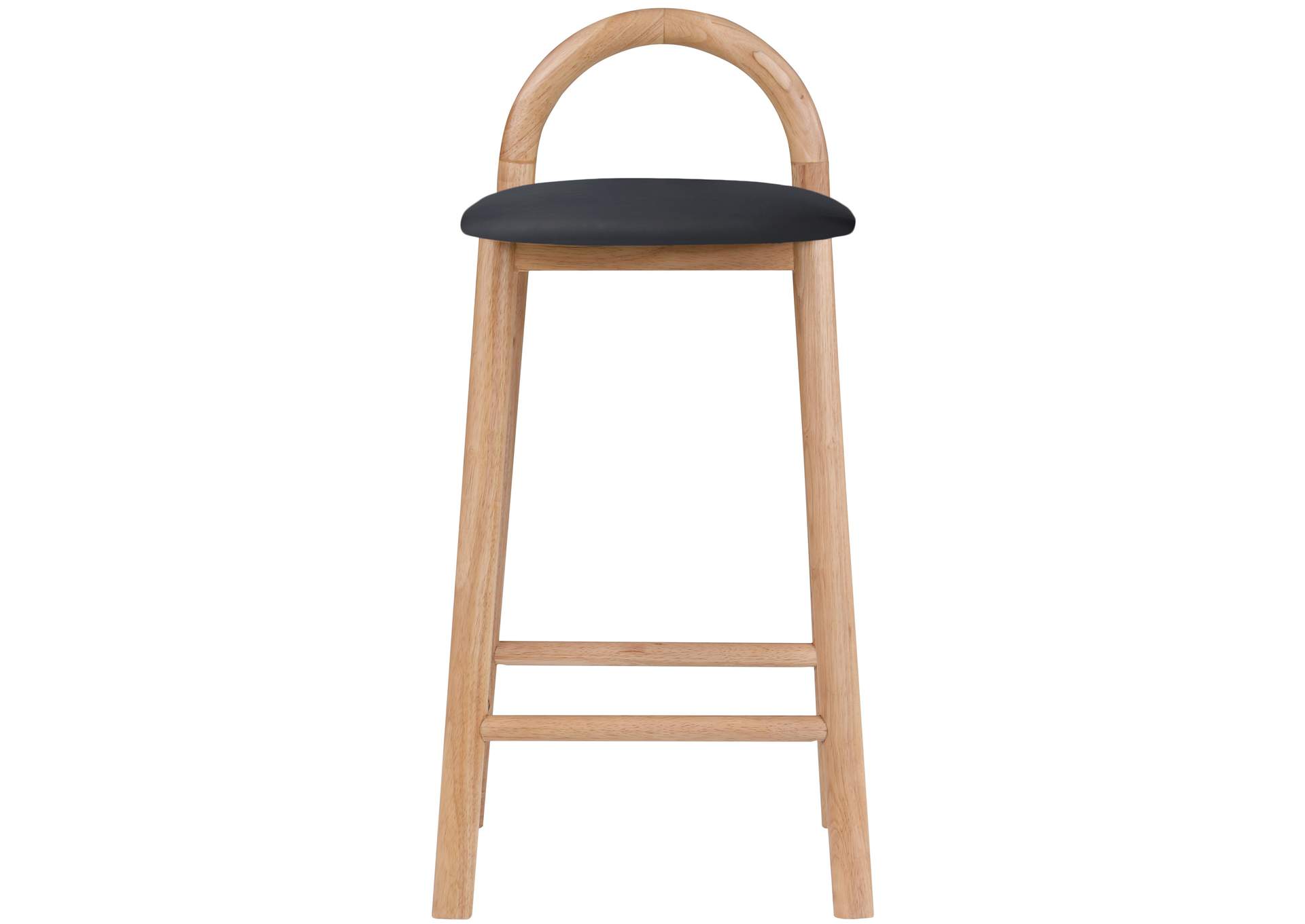 Calvin Black Faux Leather Stool,Meridian Furniture