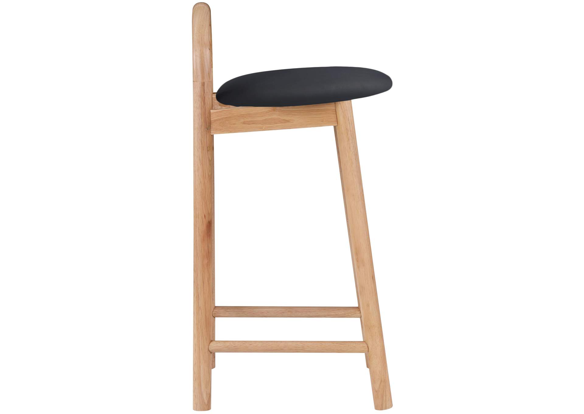 Calvin Black Faux Leather Stool,Meridian Furniture