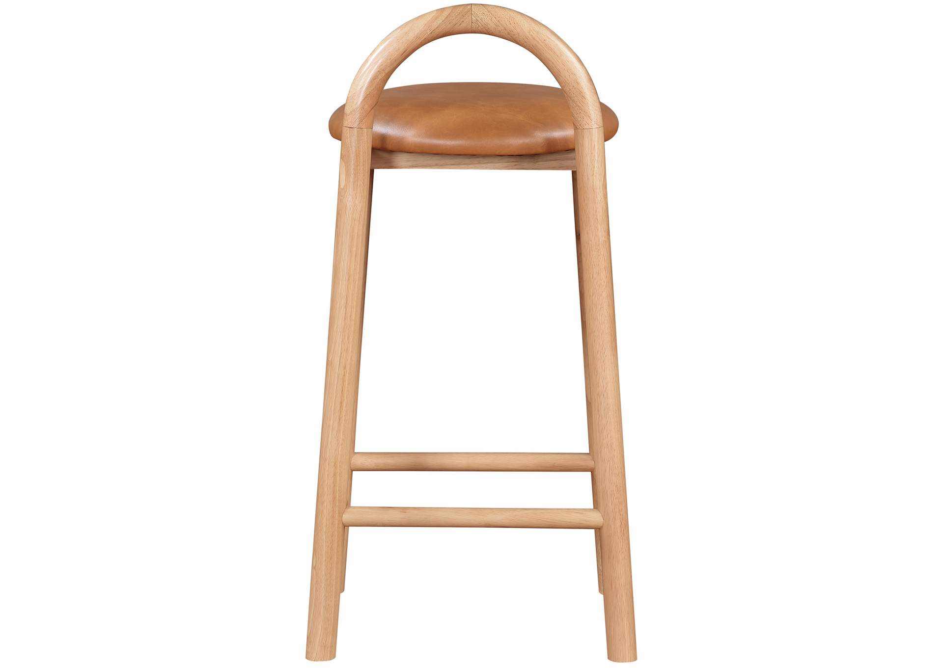 Calvin Cognac Faux Leather Stool,Meridian Furniture