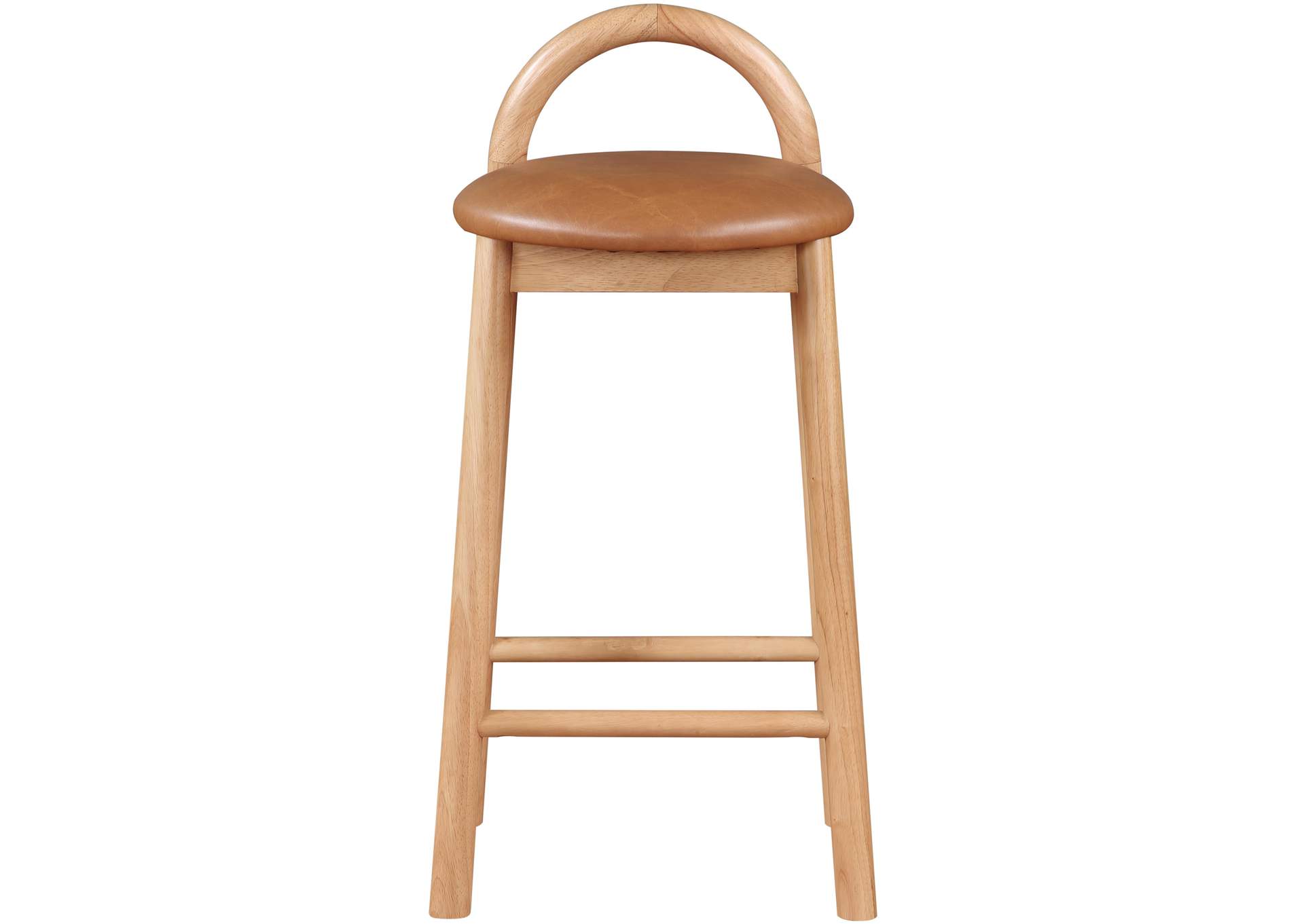 Calvin Cognac Faux Leather Stool,Meridian Furniture