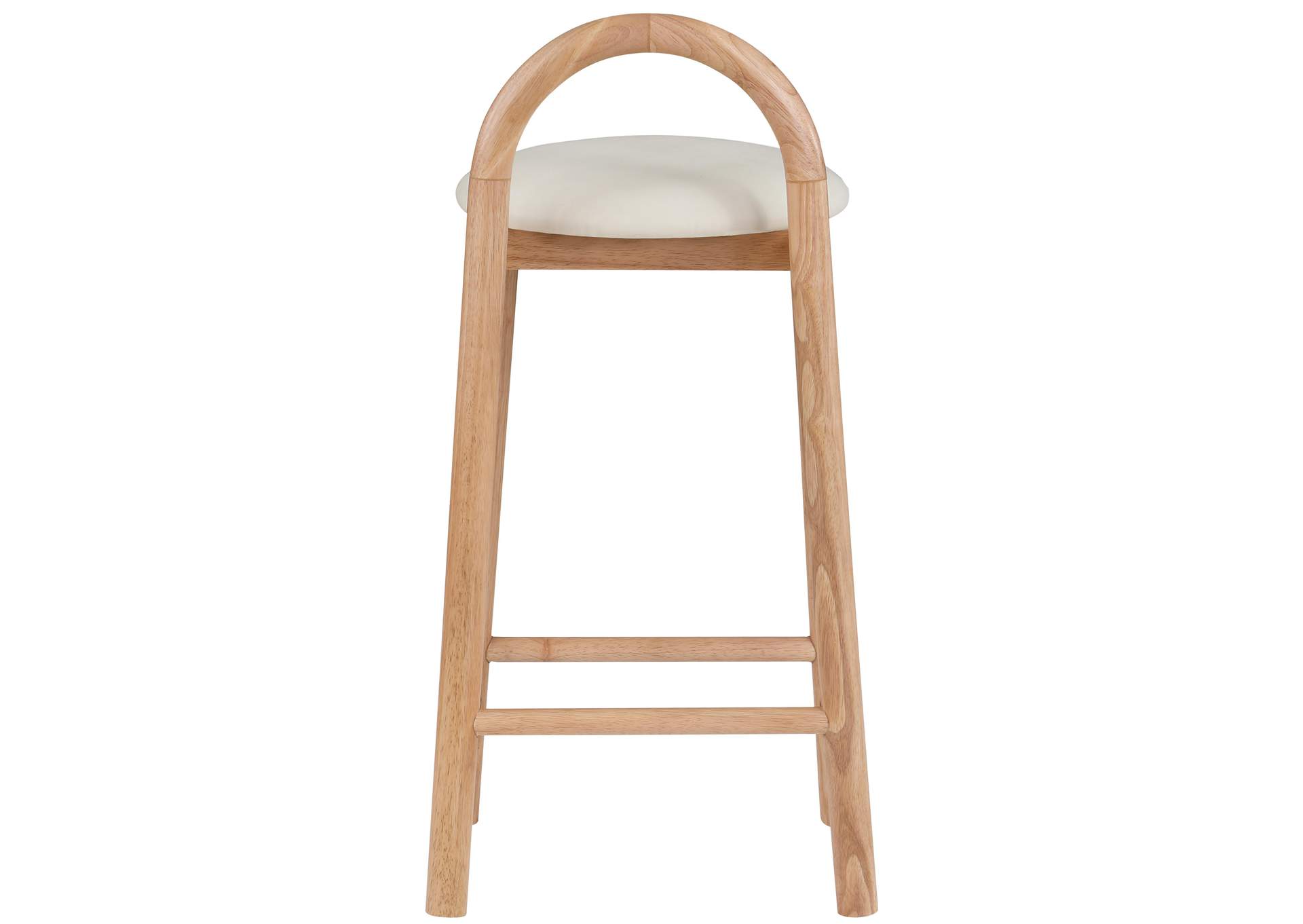 Calvin Cream Faux Leather Stool,Meridian Furniture