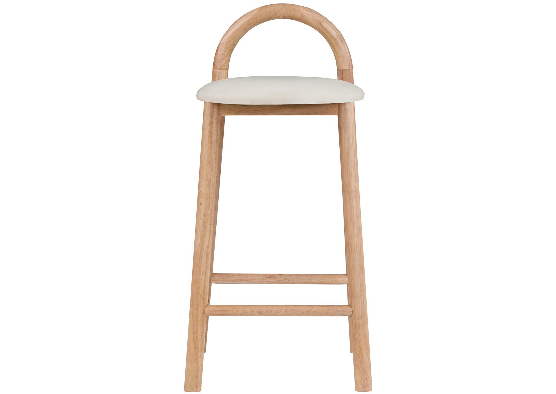 Calvin Cream Faux Leather Stool,Meridian Furniture