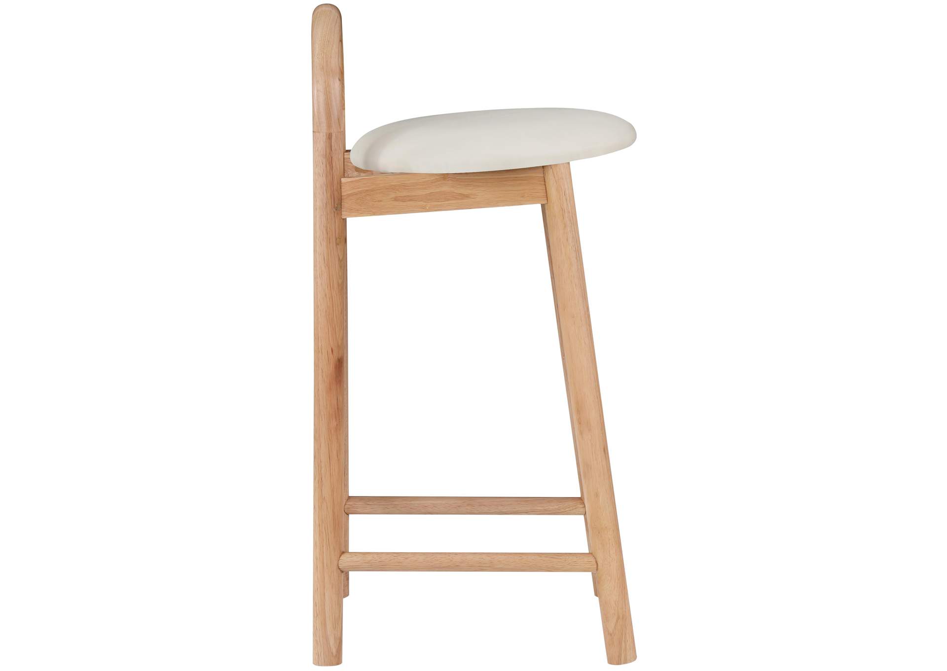 Calvin Cream Faux Leather Stool,Meridian Furniture