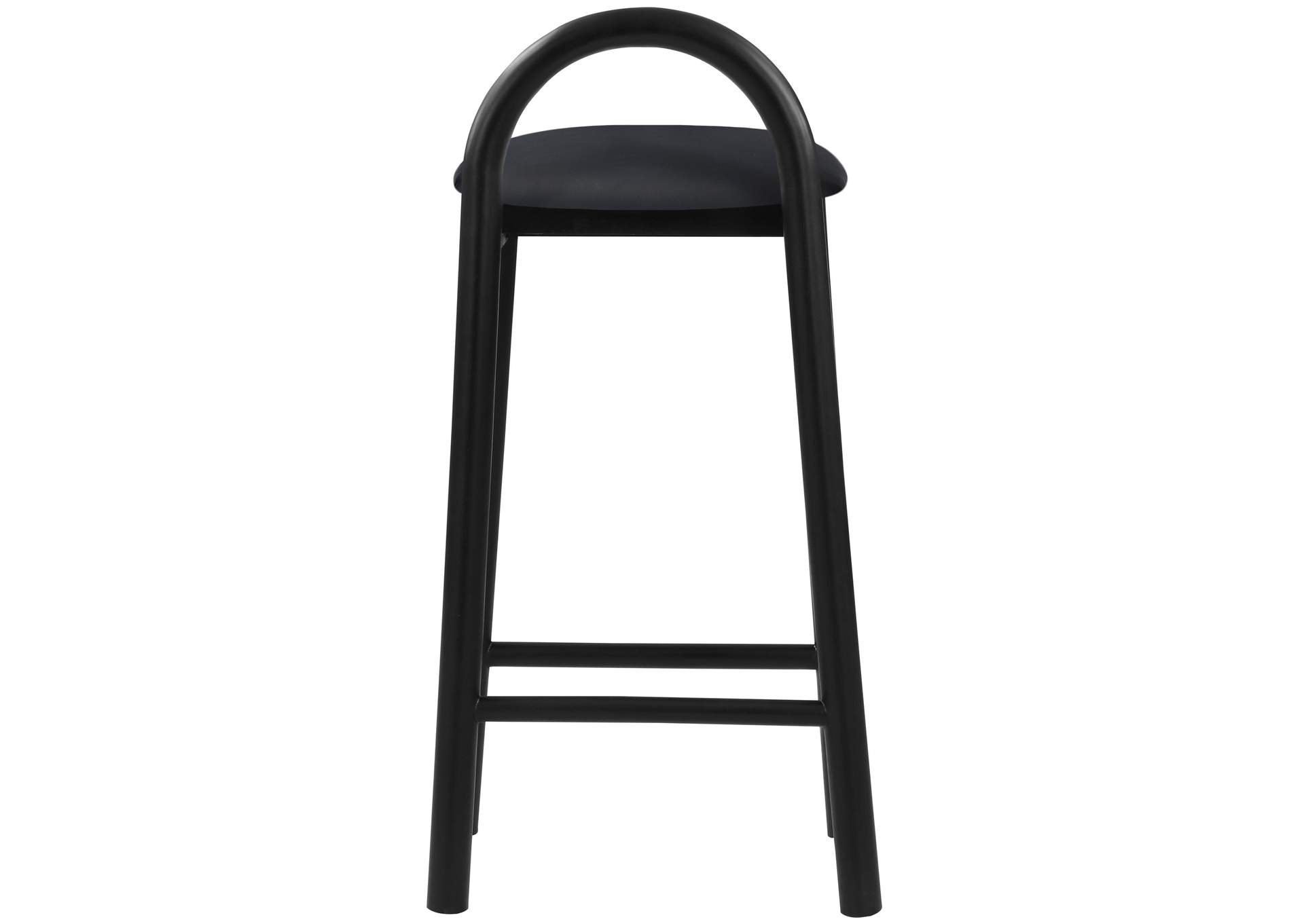 Calvin Black Faux Leather Stool,Meridian Furniture