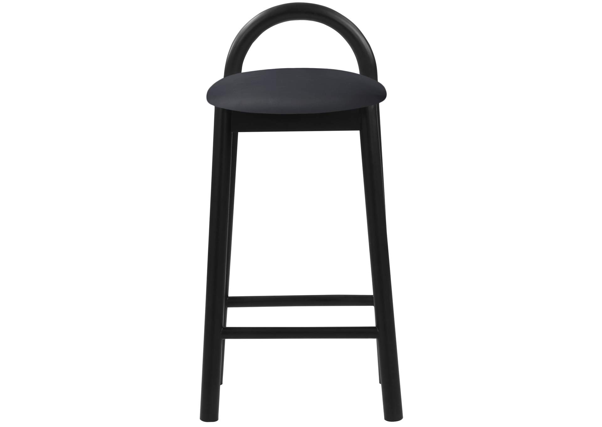 Calvin Black Faux Leather Stool,Meridian Furniture