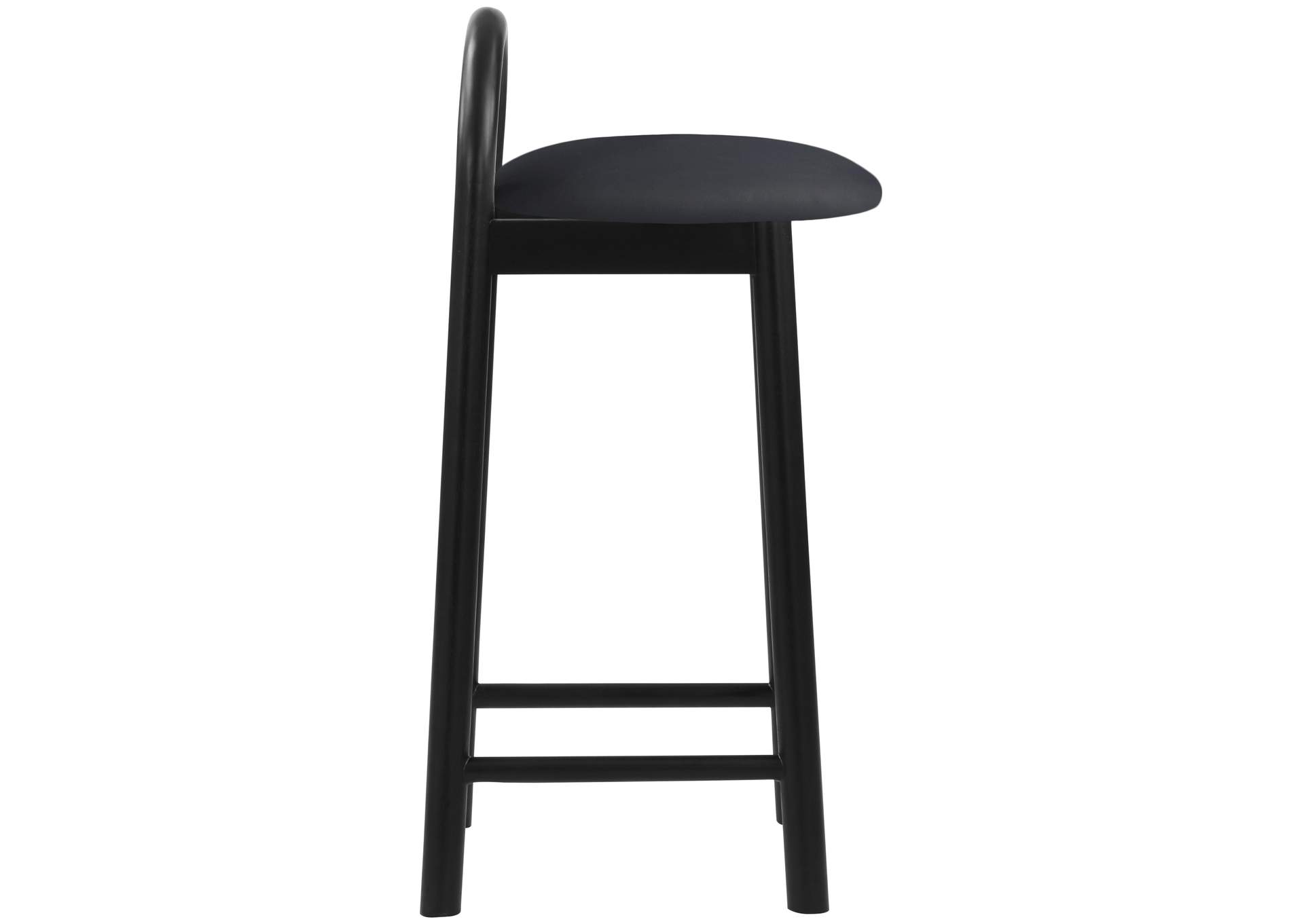 Calvin Black Faux Leather Stool,Meridian Furniture