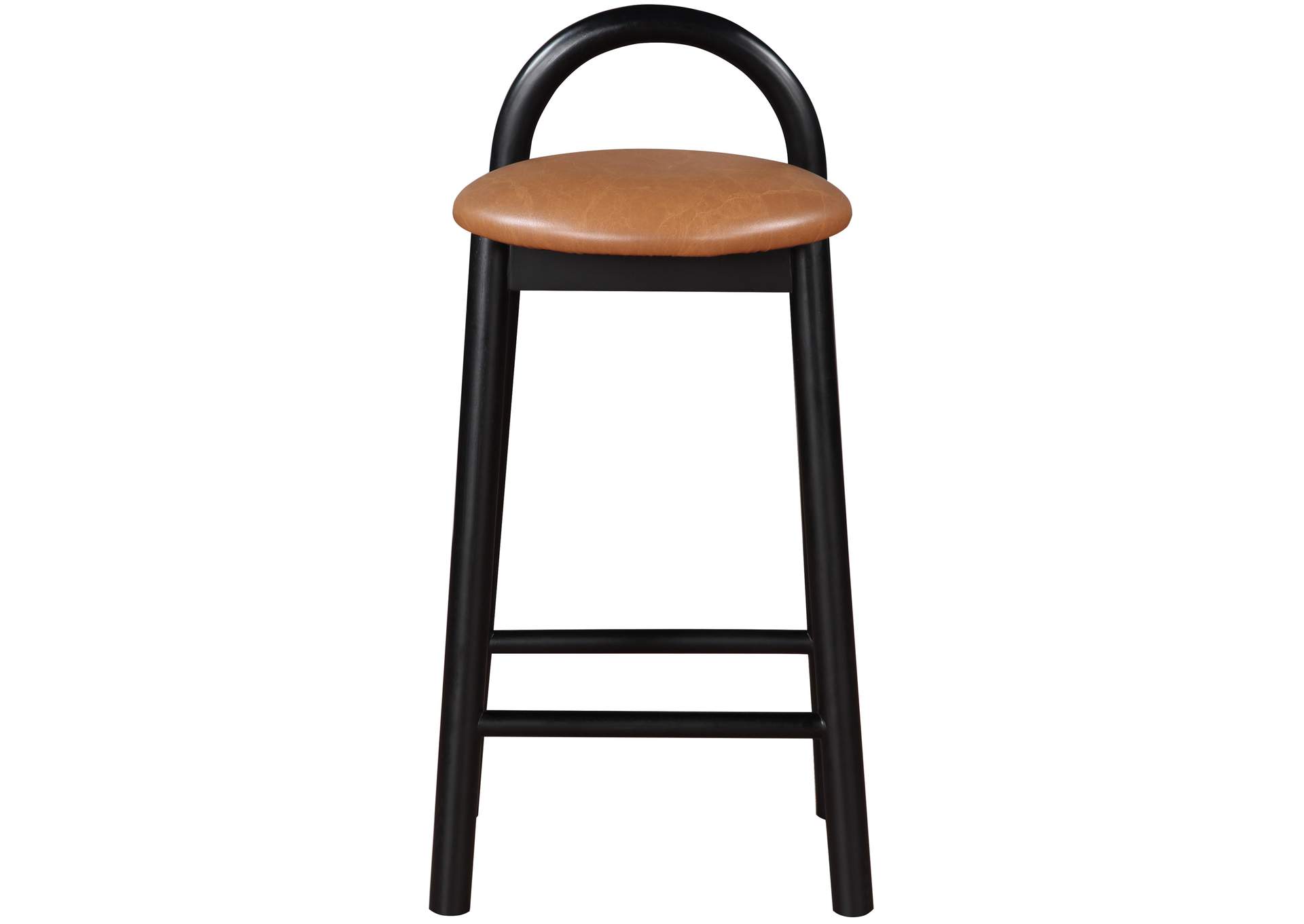 Calvin Cognac Faux Leather Stool,Meridian Furniture