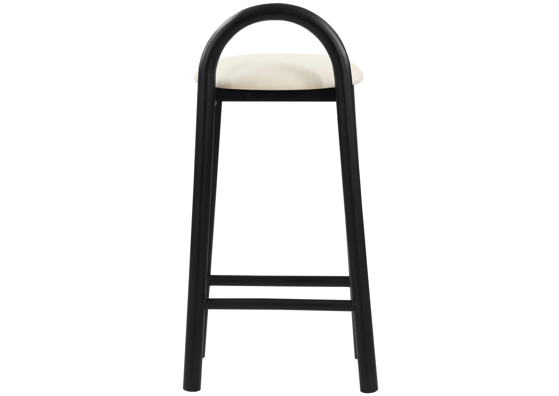 Calvin Cream Faux Leather Stool,Meridian Furniture