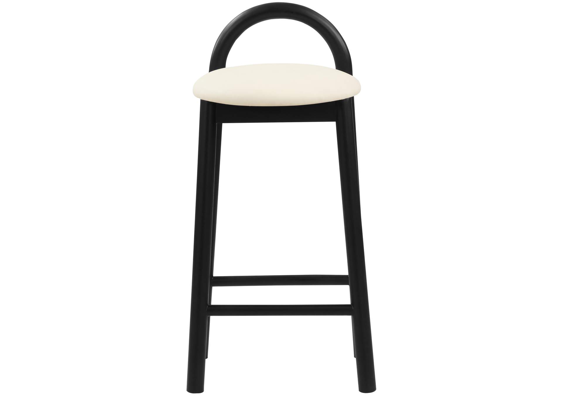 Calvin Cream Faux Leather Stool,Meridian Furniture