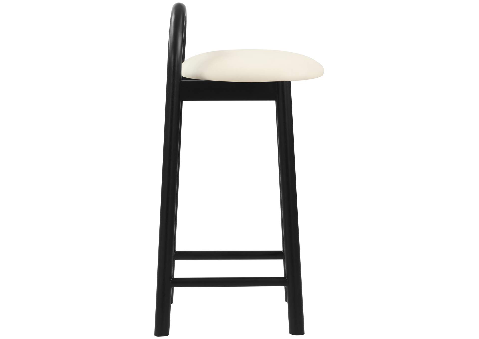 Calvin Cream Faux Leather Stool,Meridian Furniture