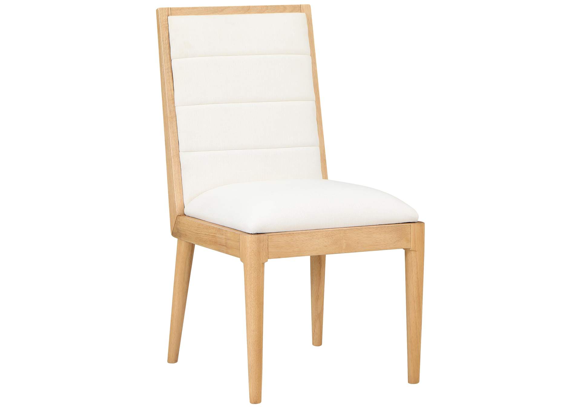 Bristol Cream Linen Textured Fabric Dining Chair Set of 2,Meridian Furniture