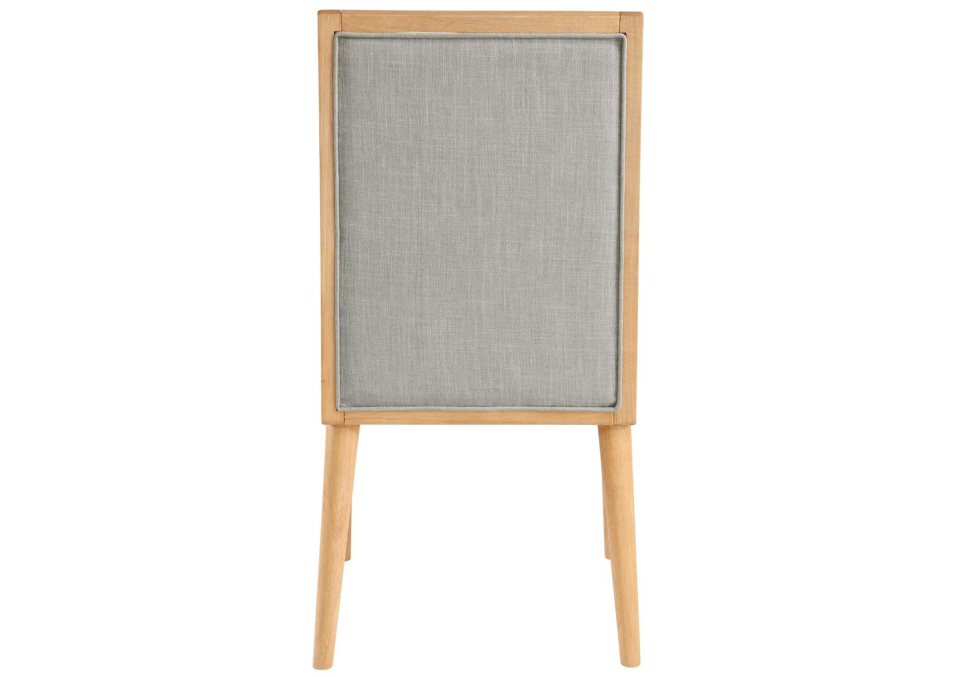 Bristol Grey Linen Textured Fabric Dining Chair Set of 2,Meridian Furniture