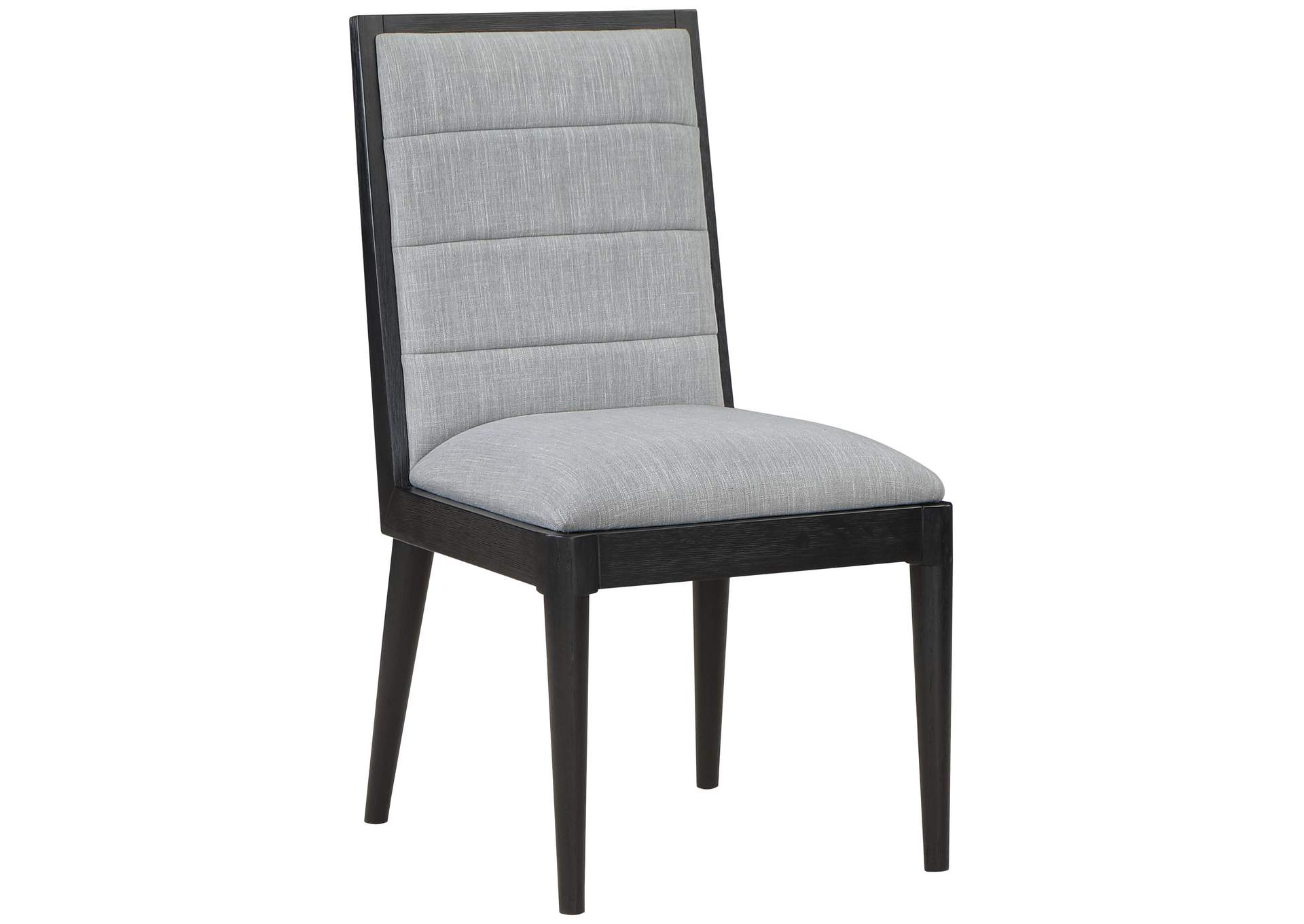 Bristol Grey Linen Textured Fabric Dining Chair Set of 2,Meridian Furniture