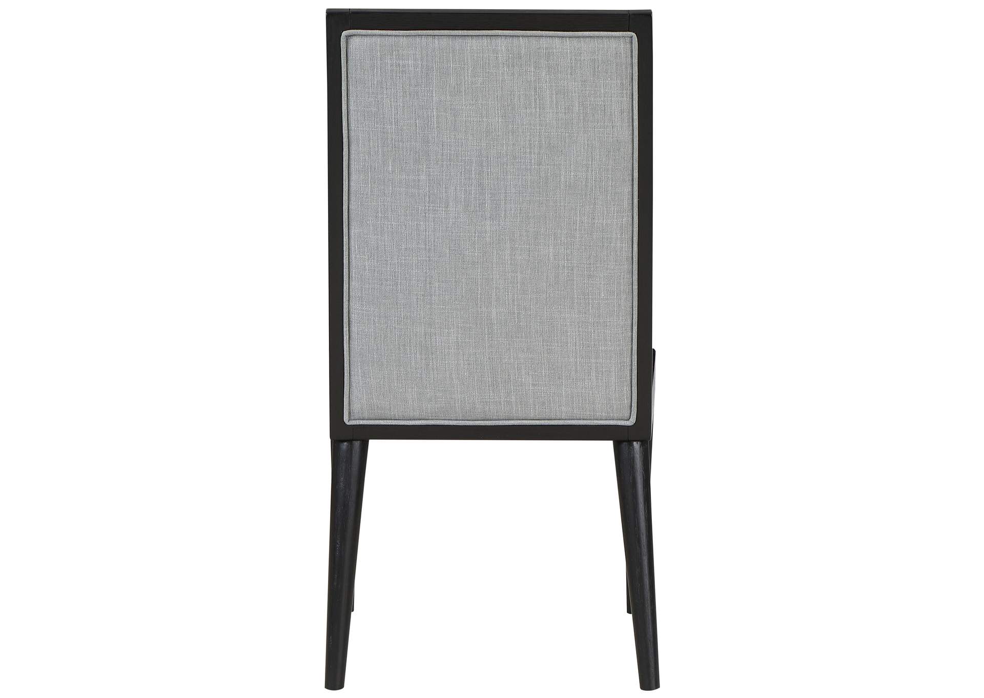 Bristol Grey Linen Textured Fabric Dining Chair Set of 2,Meridian Furniture