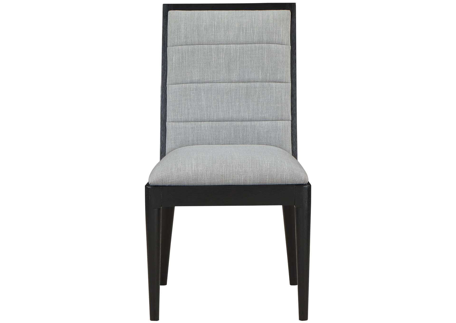 Bristol Grey Linen Textured Fabric Dining Chair Set of 2,Meridian Furniture