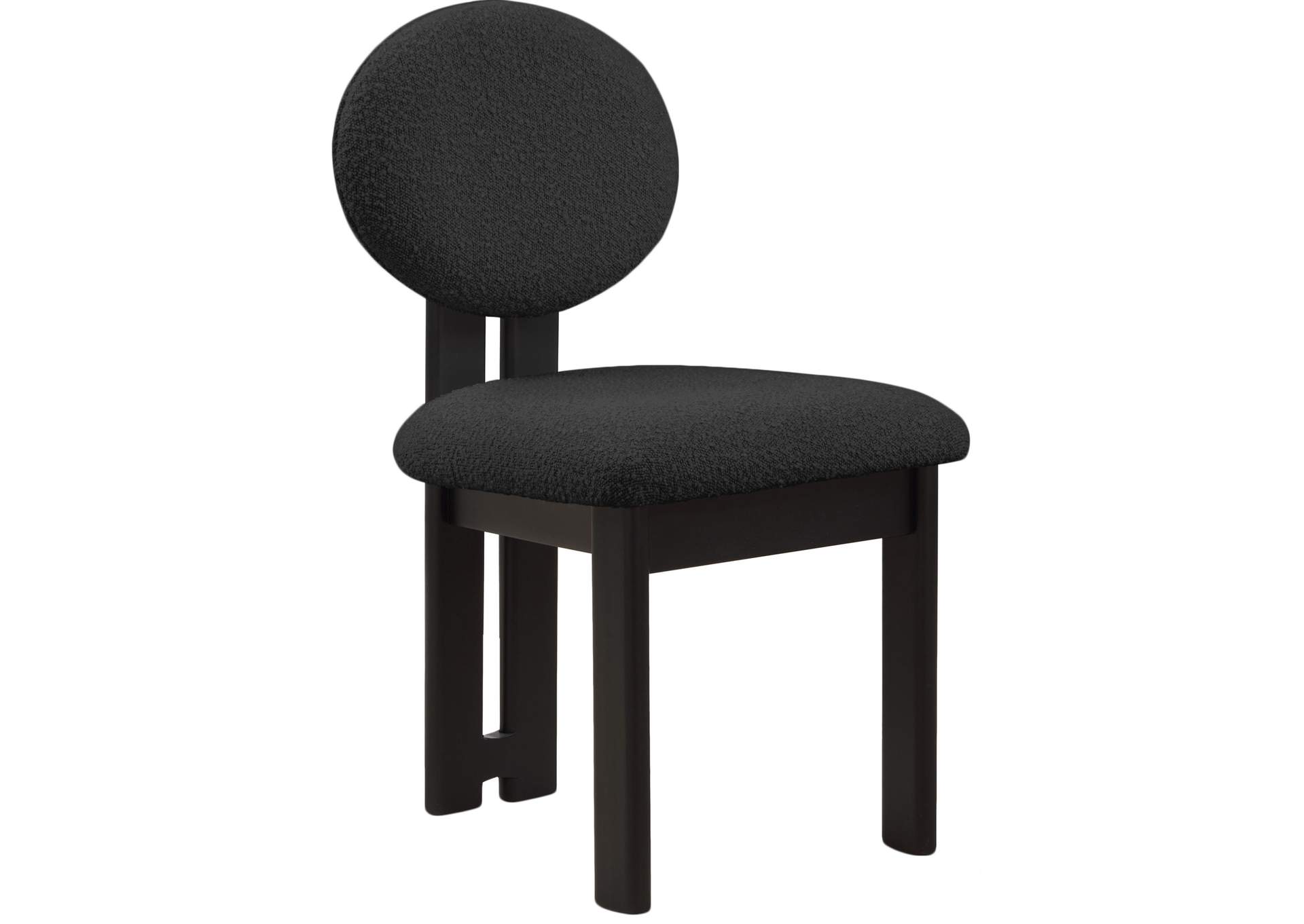 Napa Black Boucle Fabric Dining Chair Set of 2,Meridian Furniture