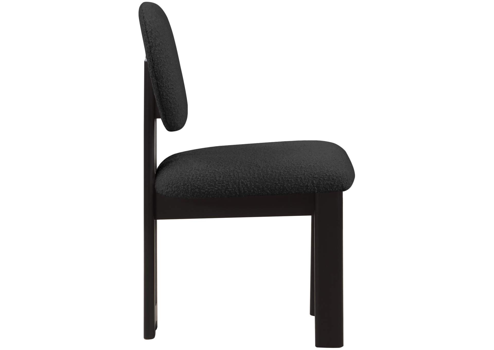 Napa Black Boucle Fabric Dining Chair Set of 2,Meridian Furniture