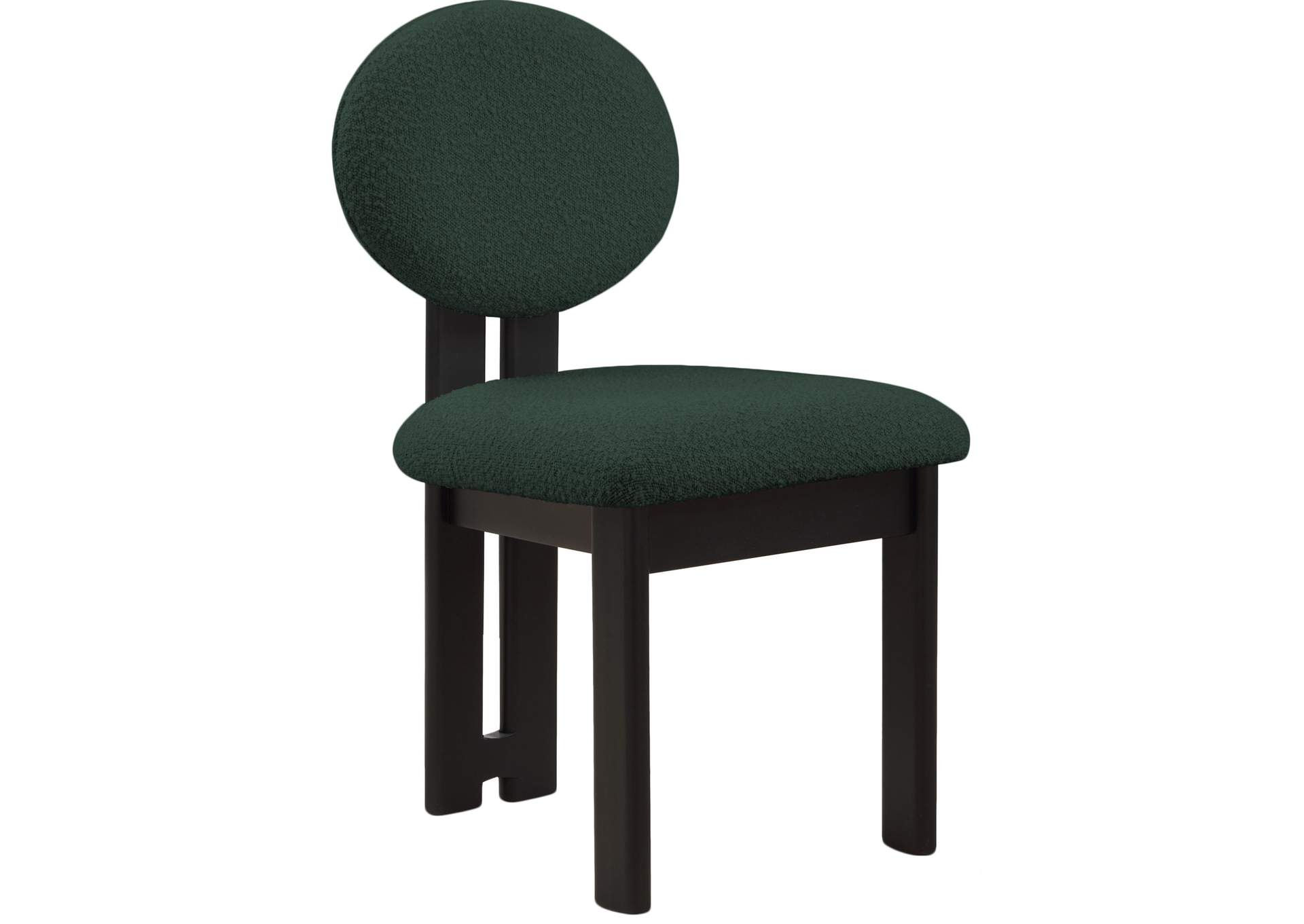 Napa Green Boucle Fabric Dining Chair Set of 2,Meridian Furniture