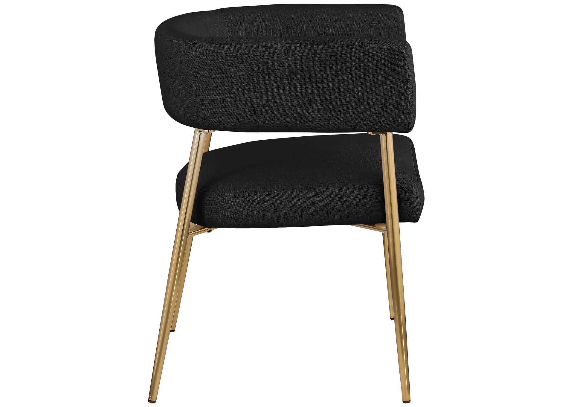 Creston Black Durable Linen Textured Fabric Dining Chair,Meridian Furniture