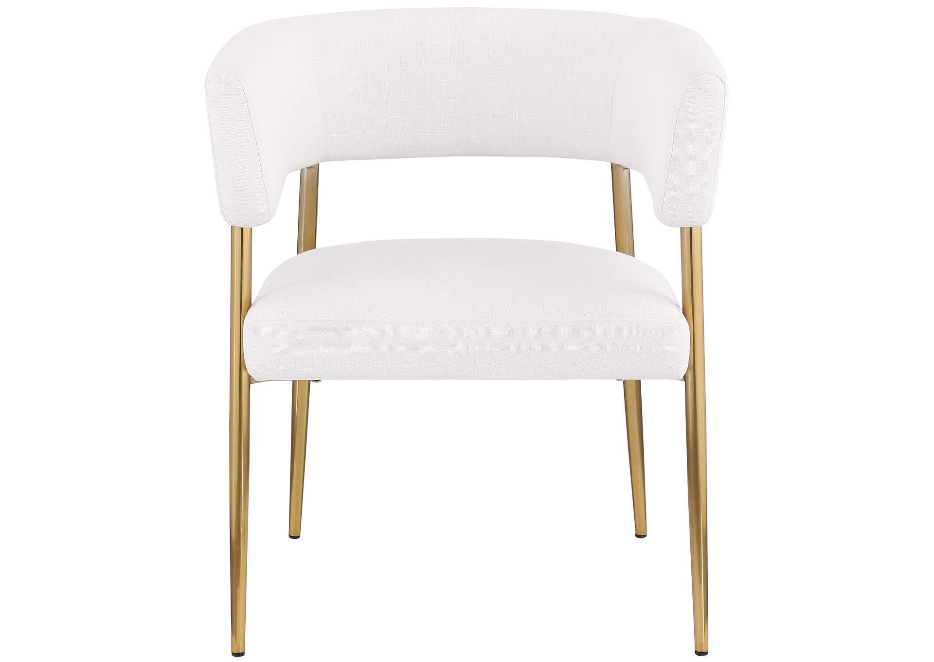 Creston Cream Durable Linen Textured Fabric Dining Chair,Meridian Furniture