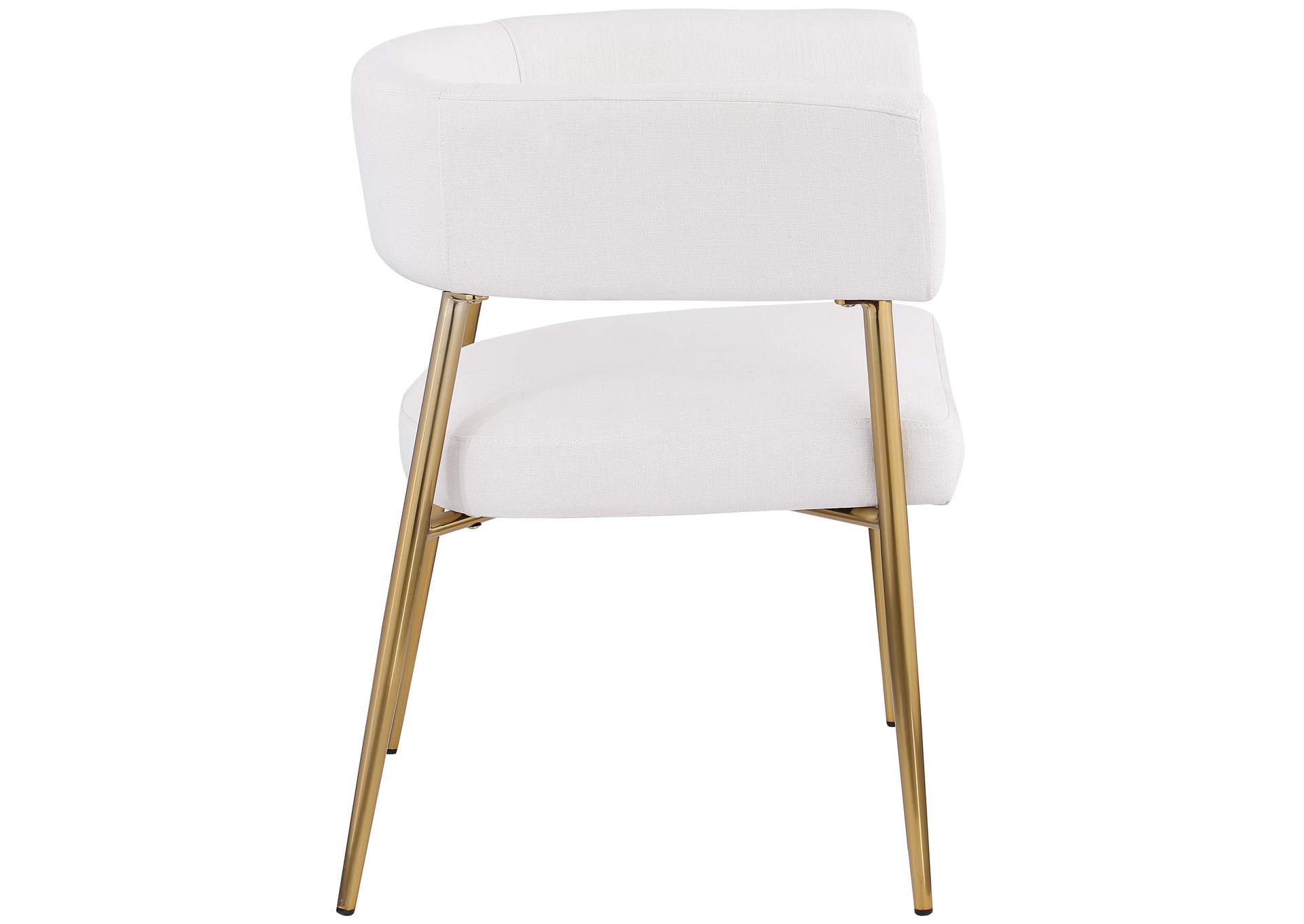 Creston Cream Durable Linen Textured Fabric Dining Chair,Meridian Furniture