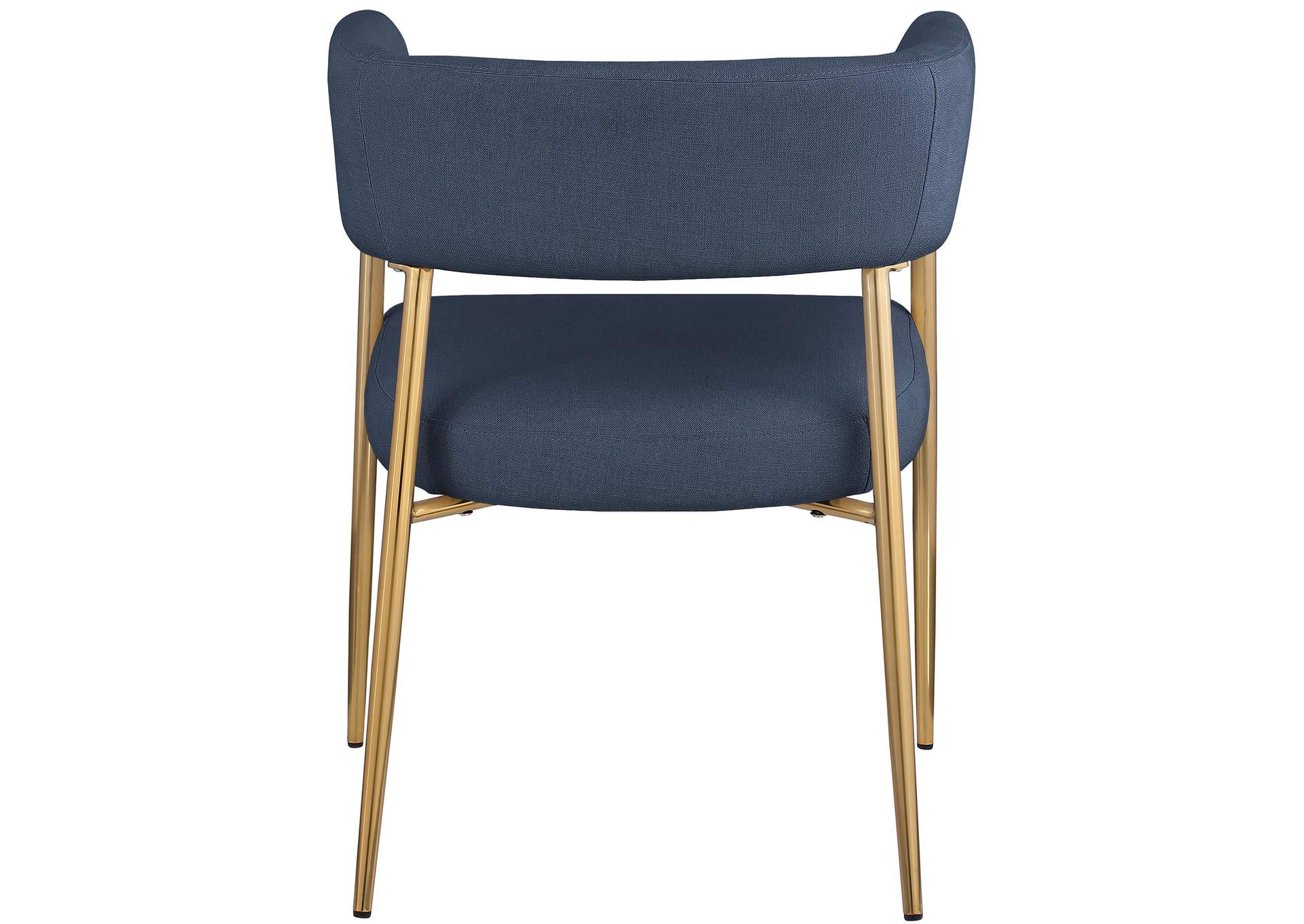 Creston Deep Navy Durable Linen Textured Fabric Dining Chair,Meridian Furniture