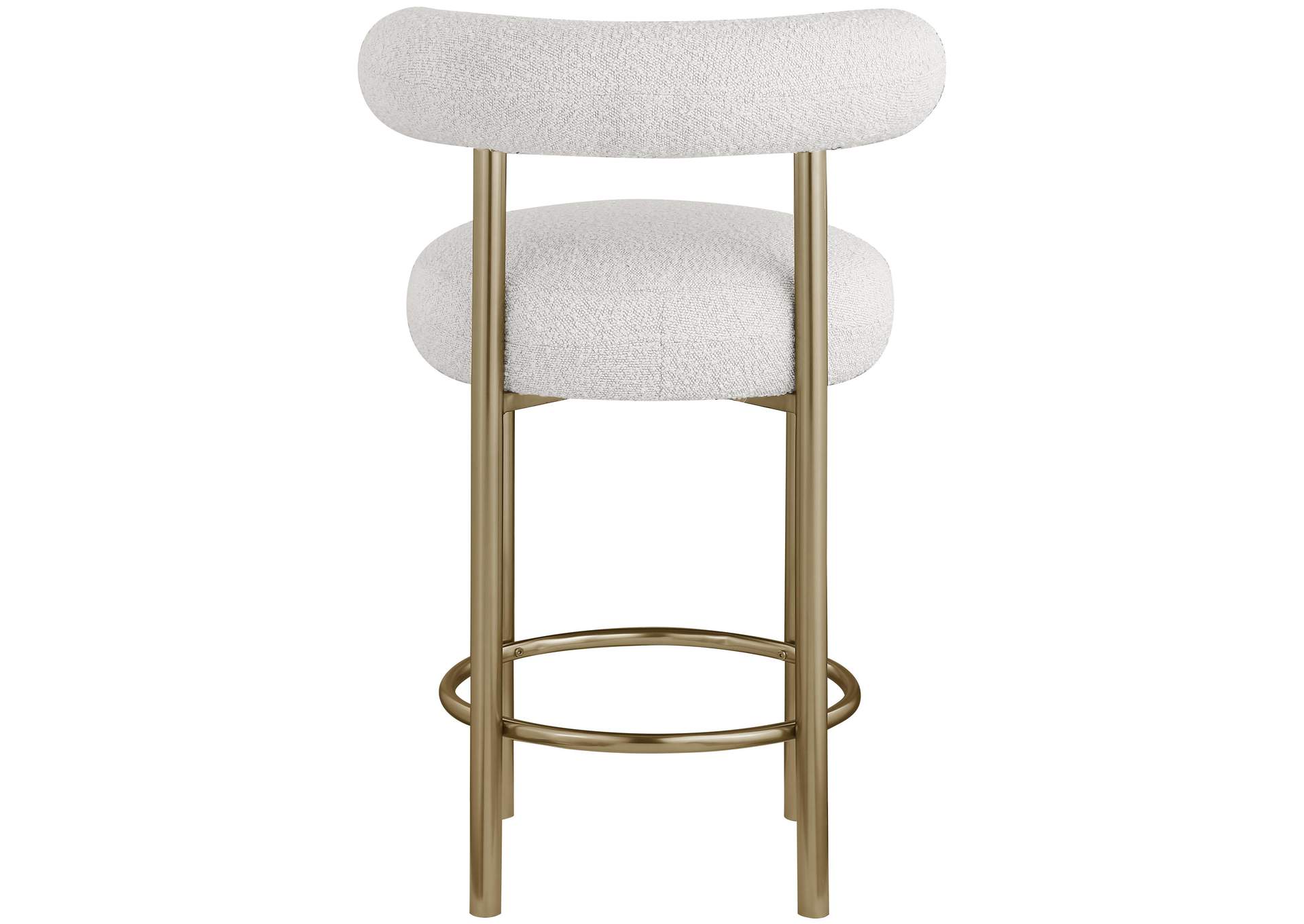 Bordeaux Cream Boucle Fabric Stool Set of 2,Meridian Furniture