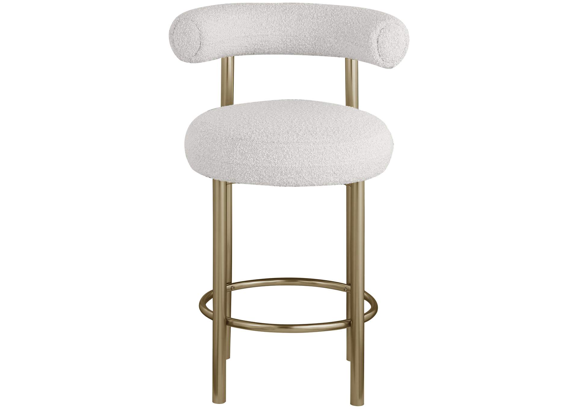 Bordeaux Cream Boucle Fabric Stool Set of 2,Meridian Furniture