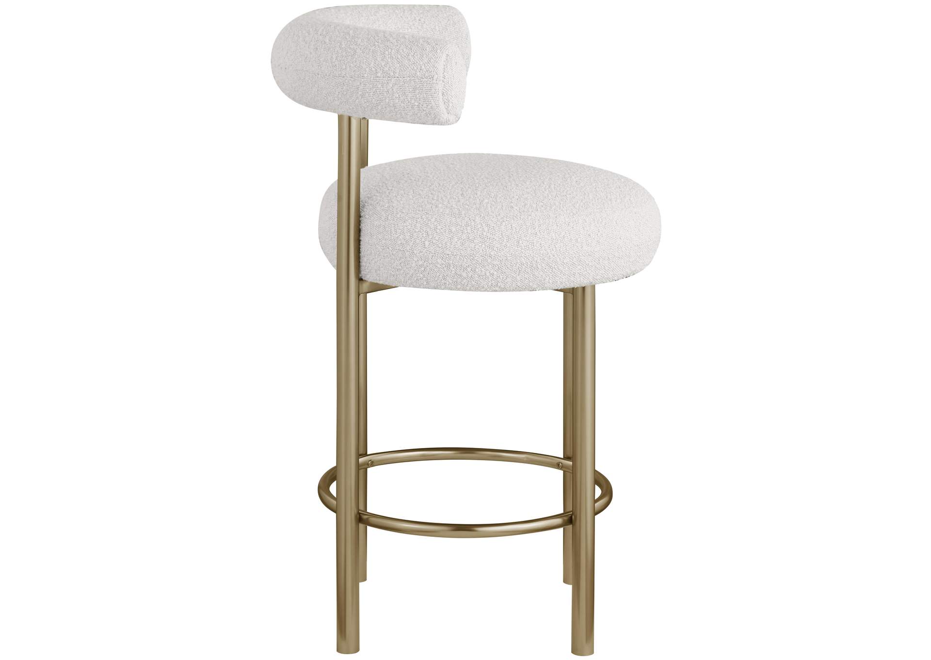 Bordeaux Cream Boucle Fabric Stool Set of 2,Meridian Furniture