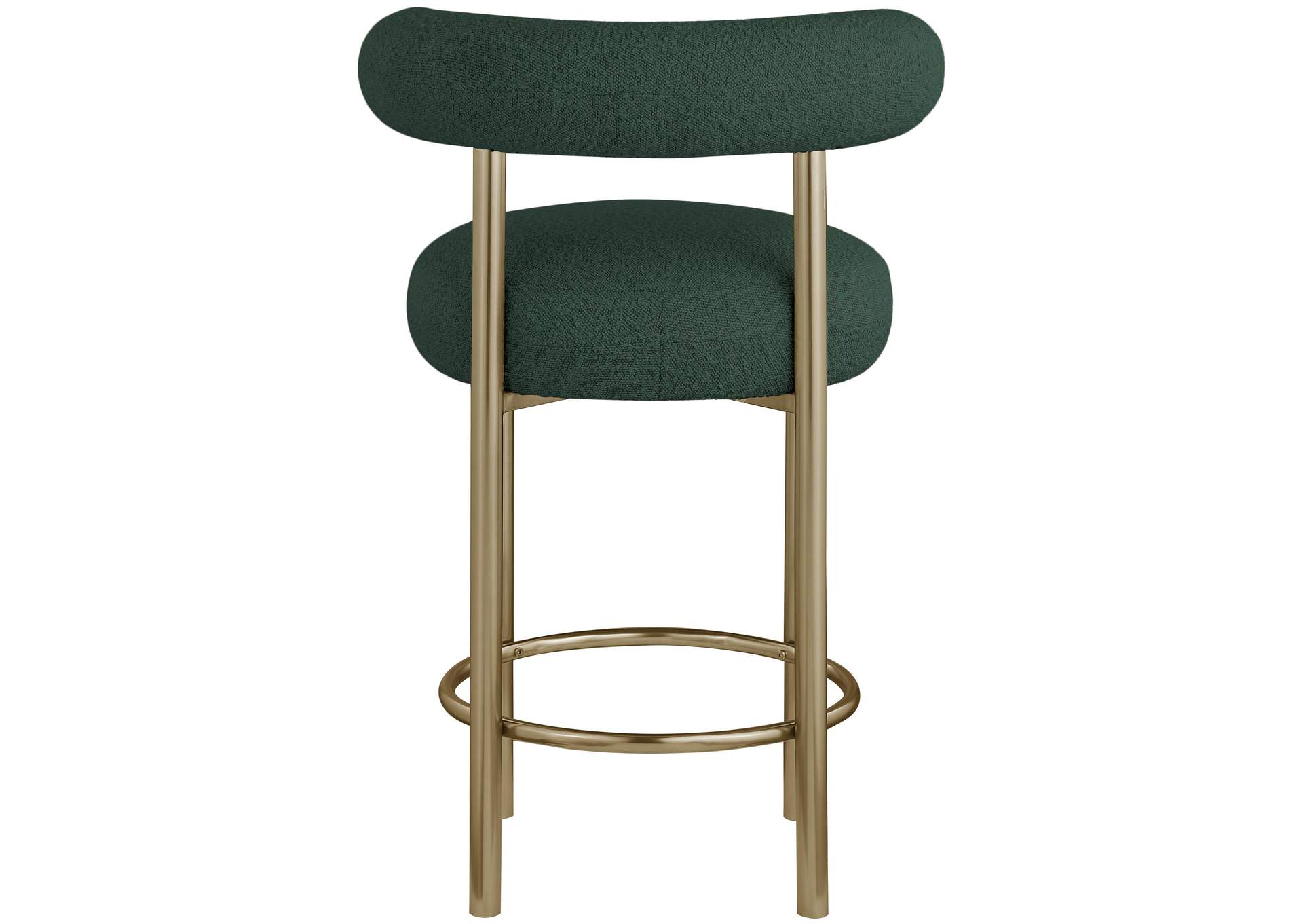 Bordeaux Green Boucle Fabric Stool Set of 2,Meridian Furniture